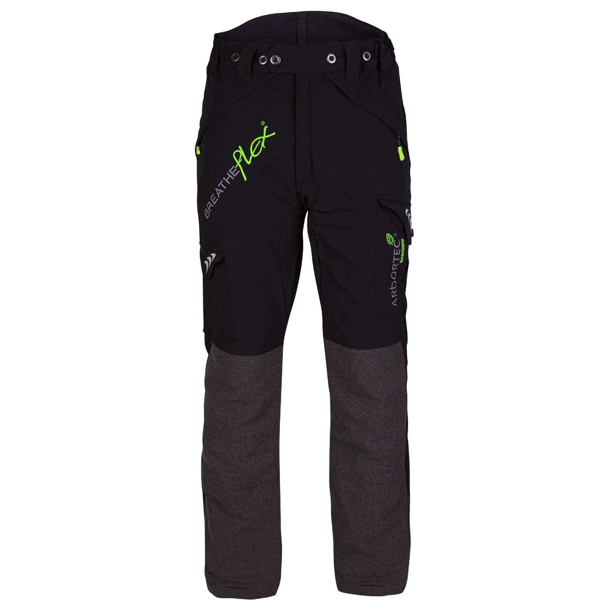 AT4010 Breatheflex Chainsaw Trousers Design A Class 1 - Black - Arbortec Forestwear
