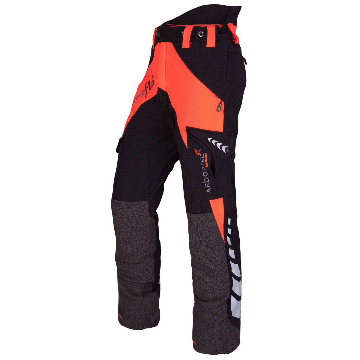 AT4010 Breatheflex Chainsaw Trousers Design A Class 1 - Orange - Arbortec  Forestwear