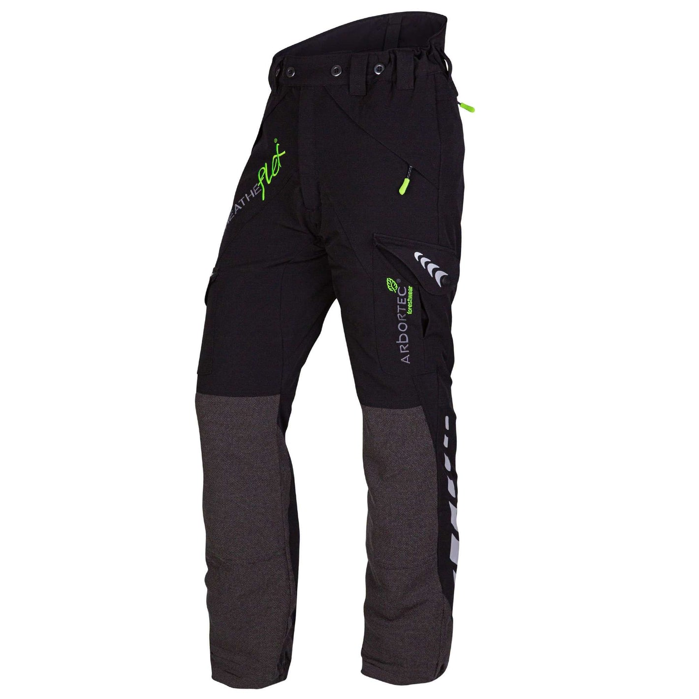 AT4050 Breatheflex Chainsaw Trousers Design C Class 1 - Black - Arbortec Forestwear