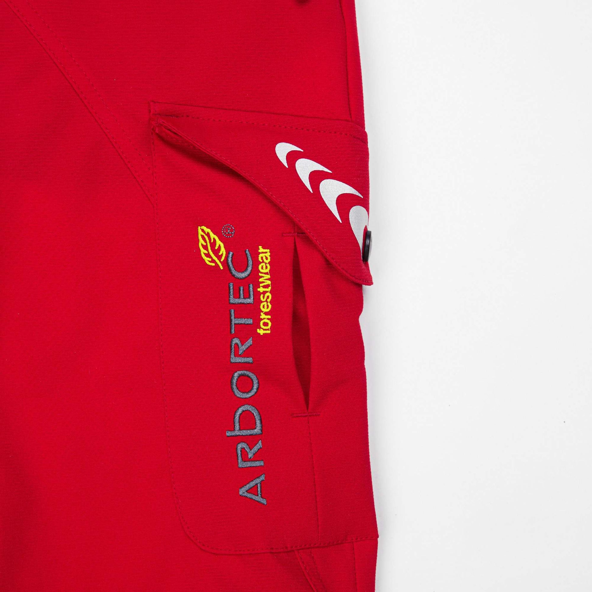 AT4050 Breatheflex Chainsaw Trousers Design C Class 1 - Red - Arbortec Forestwear
