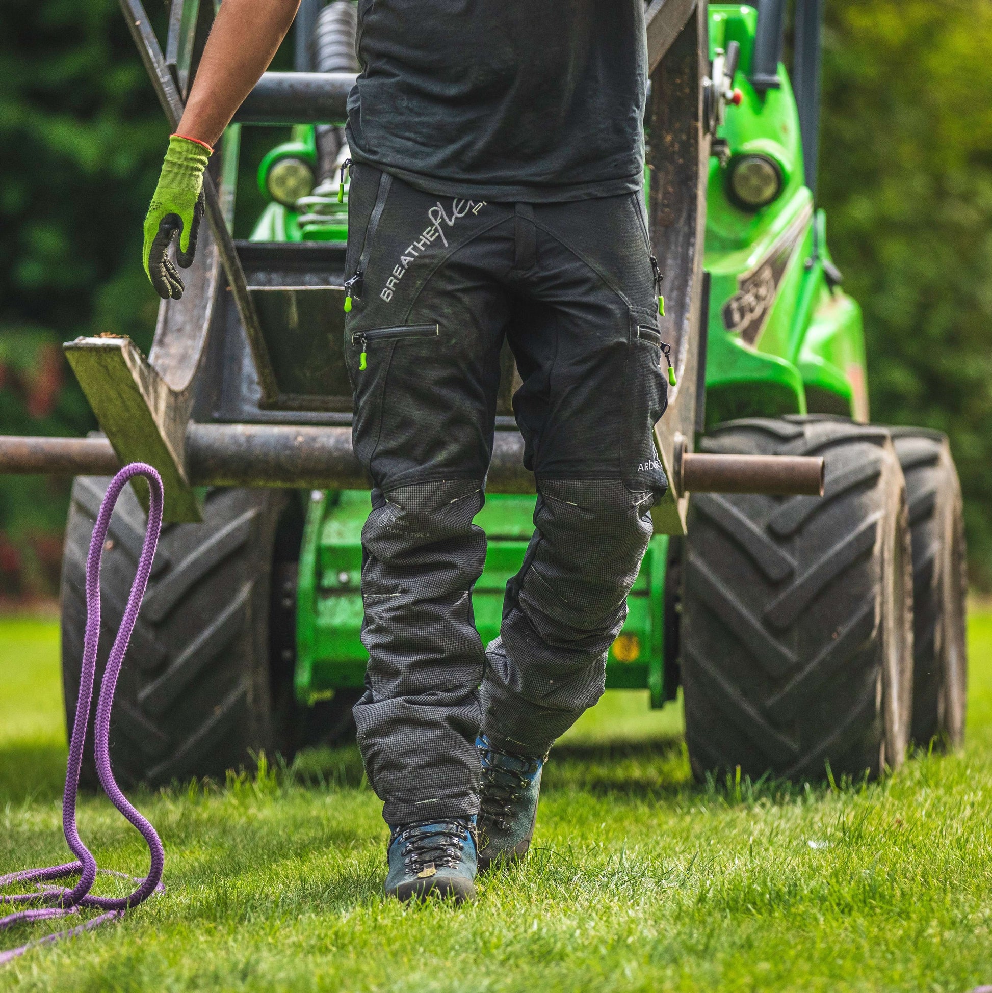 AT4060 Breatheflex Pro Chainsaw Trousers Design A Class 1 - Black - Arbortec Forestwear