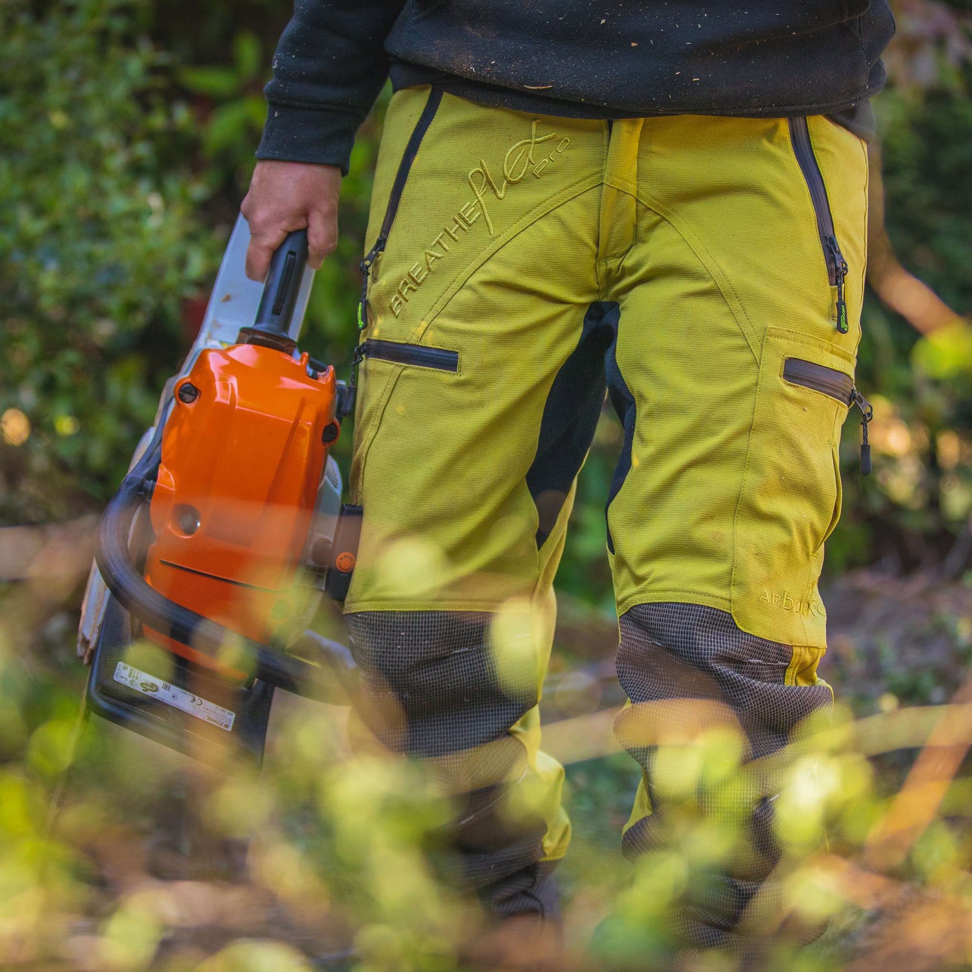 AT4060 Breatheflex Pro Chainsaw Trousers Design A Class 1 - Citrine - Arbortec Forestwear