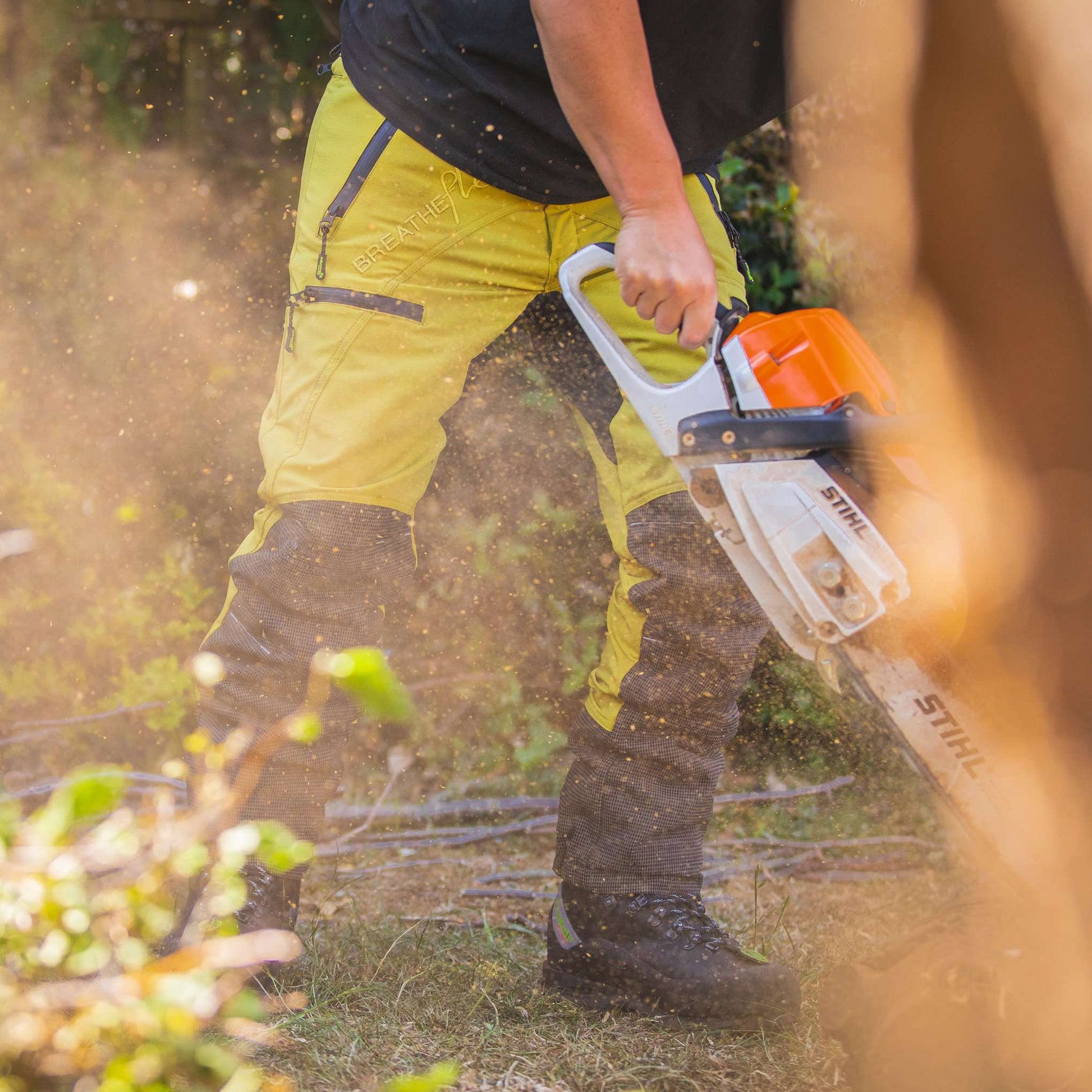 AT4070 Breatheflex Pro Chainsaw Trousers Design C Class 1 - Citrine - Arbortec Forestwear