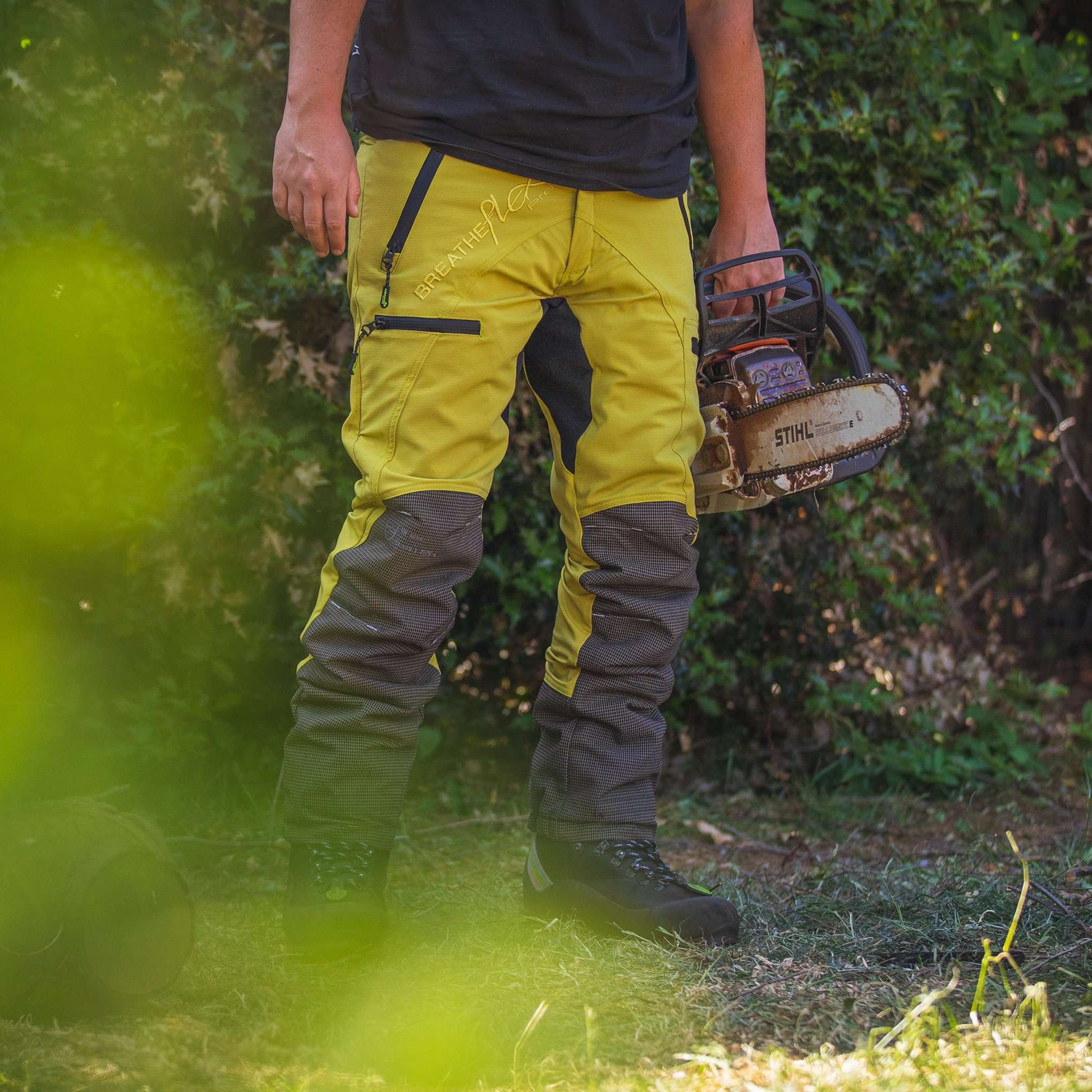 AT4070 Breatheflex Pro Chainsaw Trousers Design C Class 1 - Citrine - Arbortec Forestwear