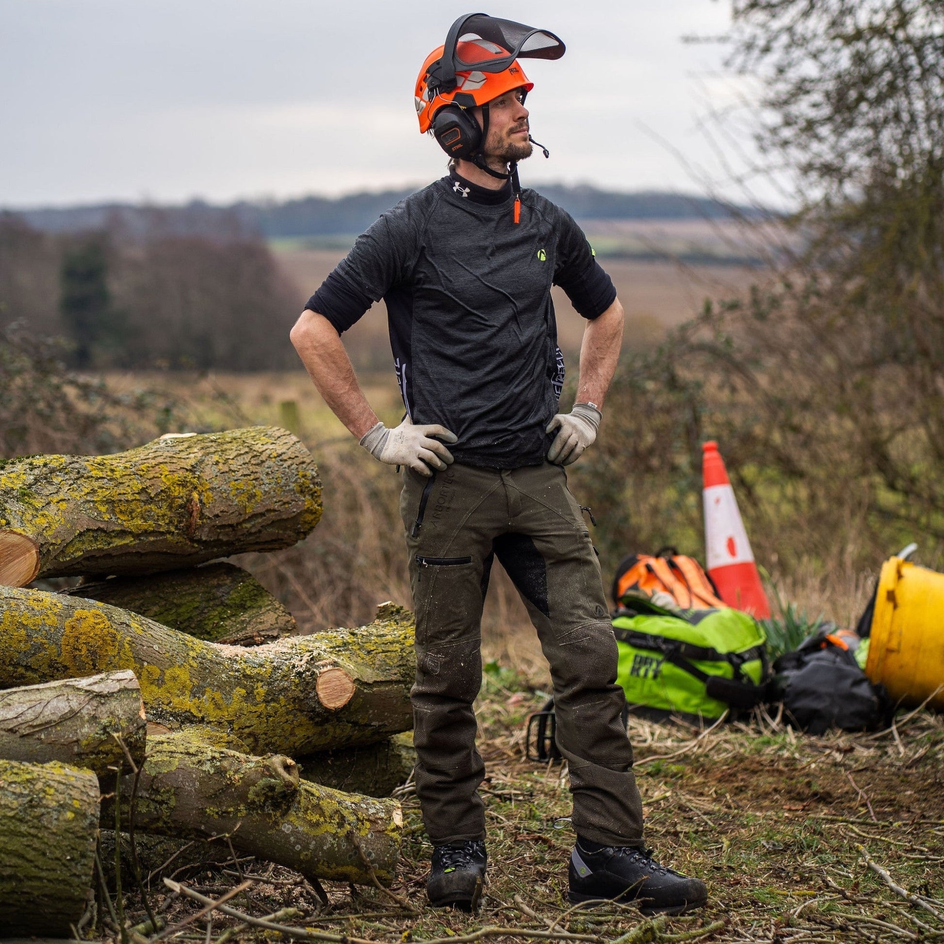 AT4070 Breatheflex Pro Chainsaw Trousers Design C Class 1 - Olive - Arbortec Forestwear