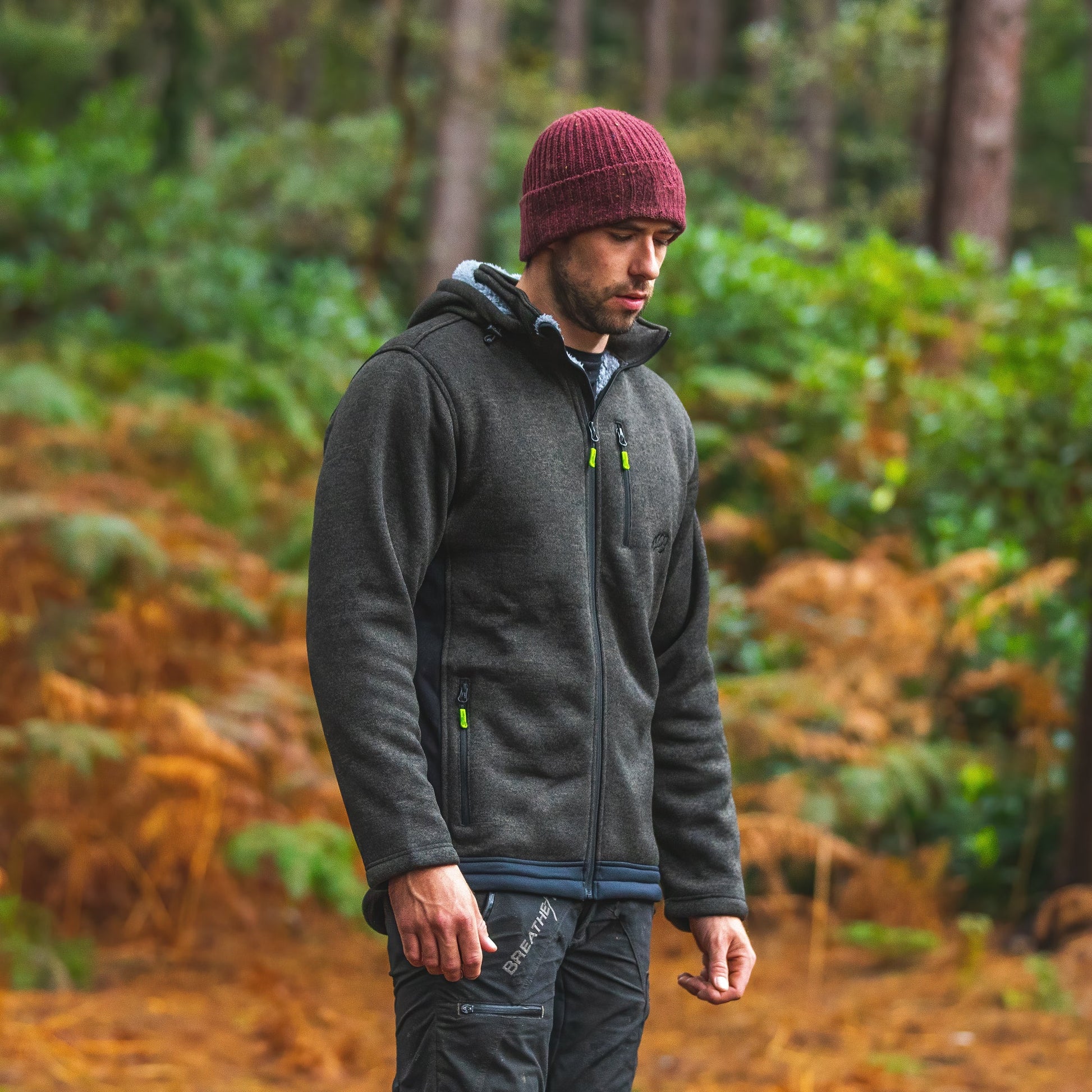 Yeti Knitted Fleece Lined Jacket Olive - Arbortec Forestwear