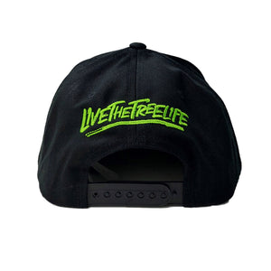 AT051 - Casquette de baseball Forme classique Icône avant - Noir/Vert citron