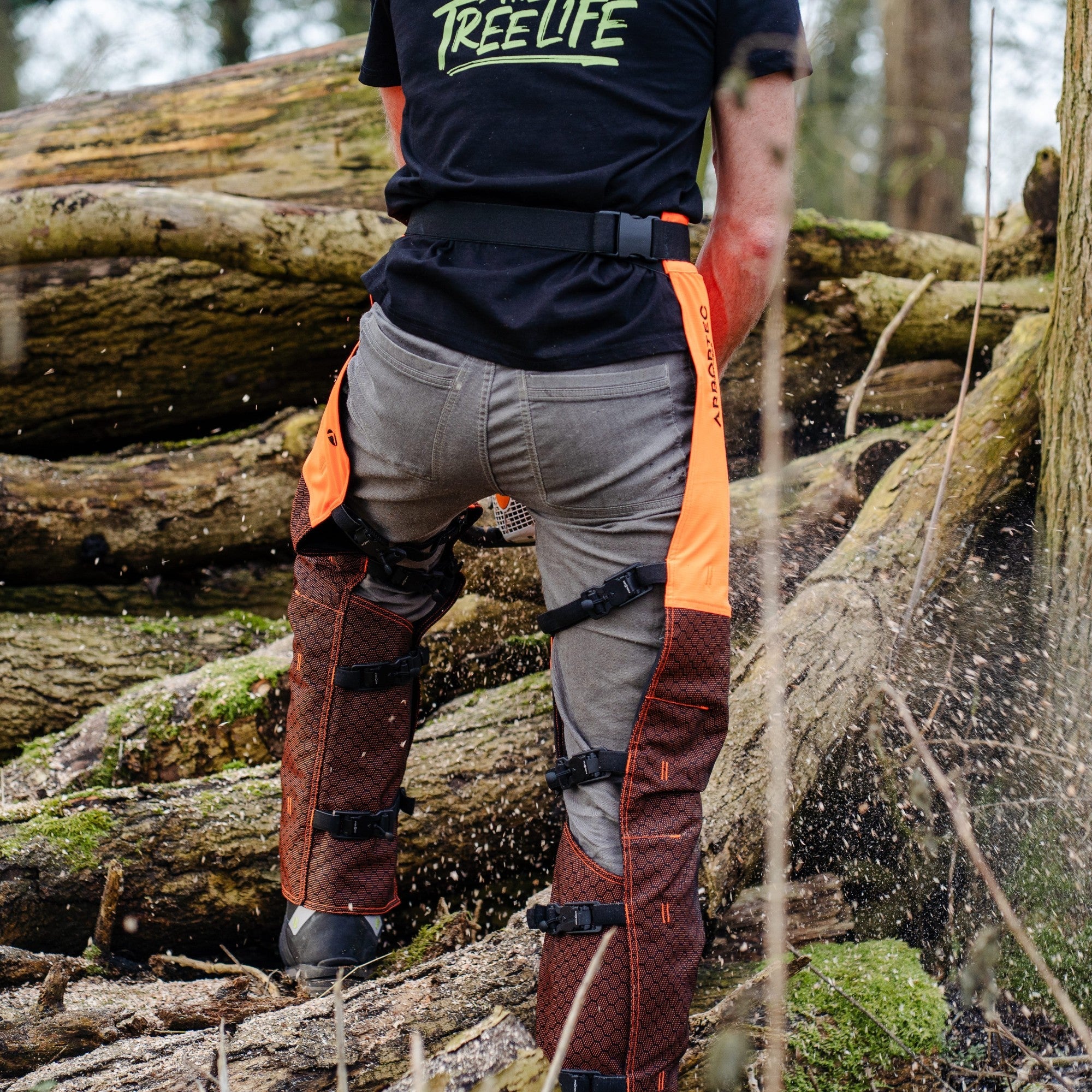 AT4008(US) Arbortec Chainsaw Chaps Calf Wrap - Orange