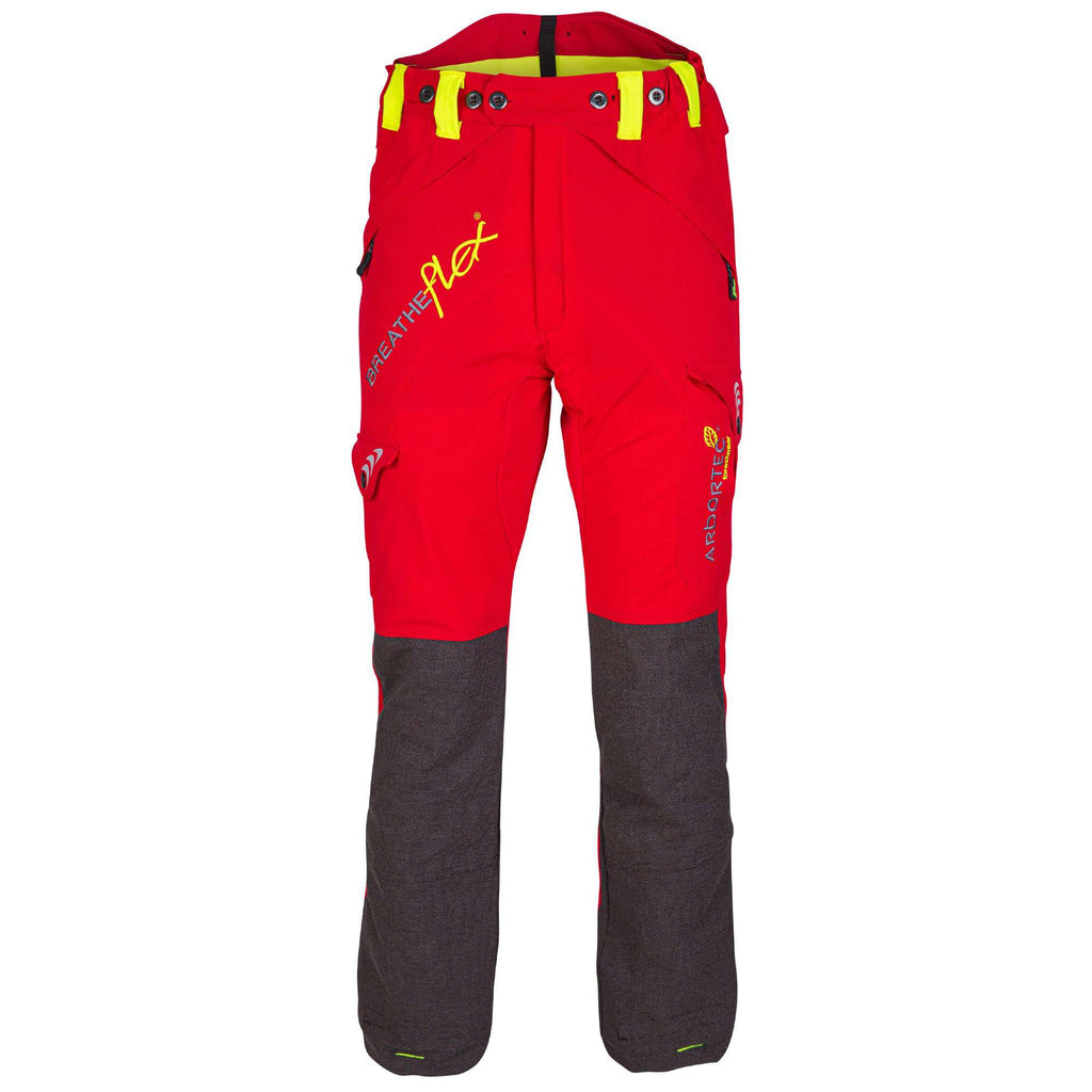 AT4010 Breatheflex Chainsaw Trousers Design A Class 1 - Red - Arbortec Forestwear