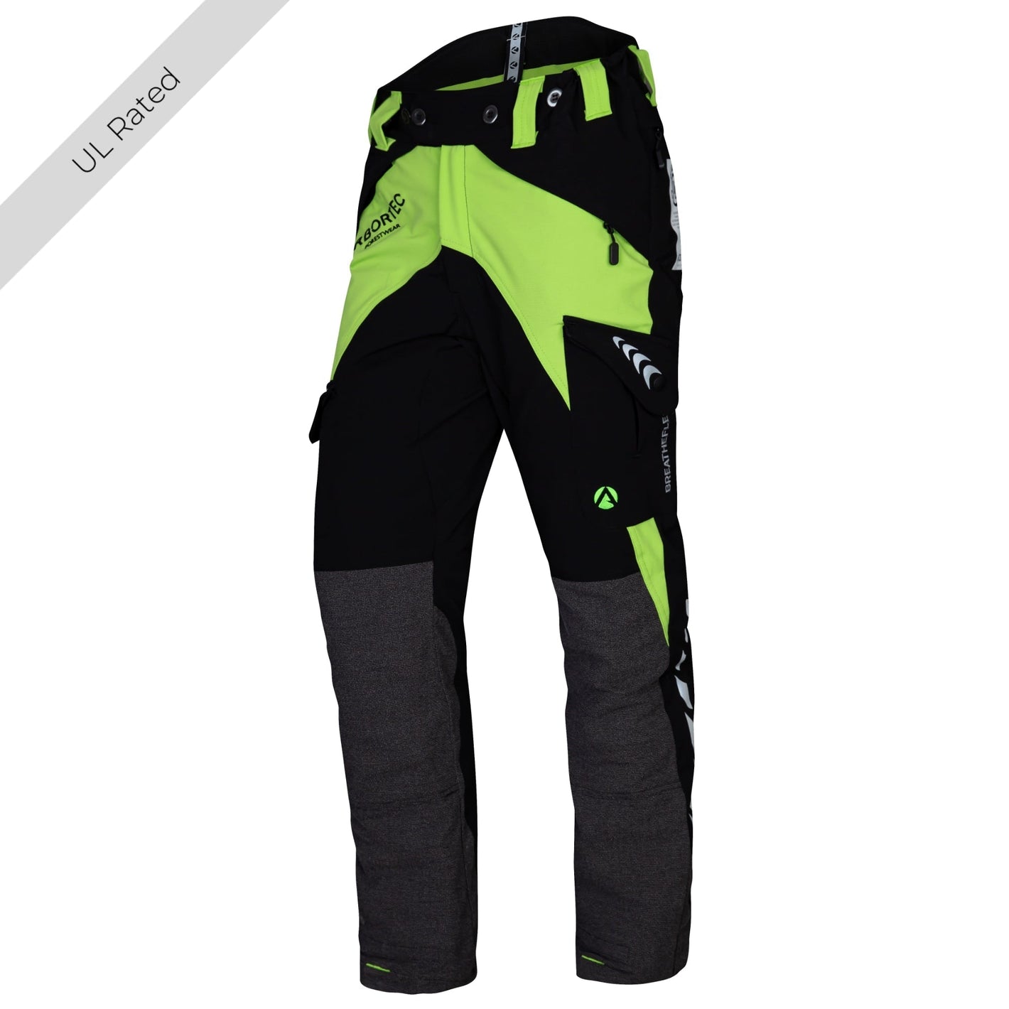 AT4010(US) Breatheflex Chainsaw Pants UL Rated - Lime/Black - Arbortec Forestwear