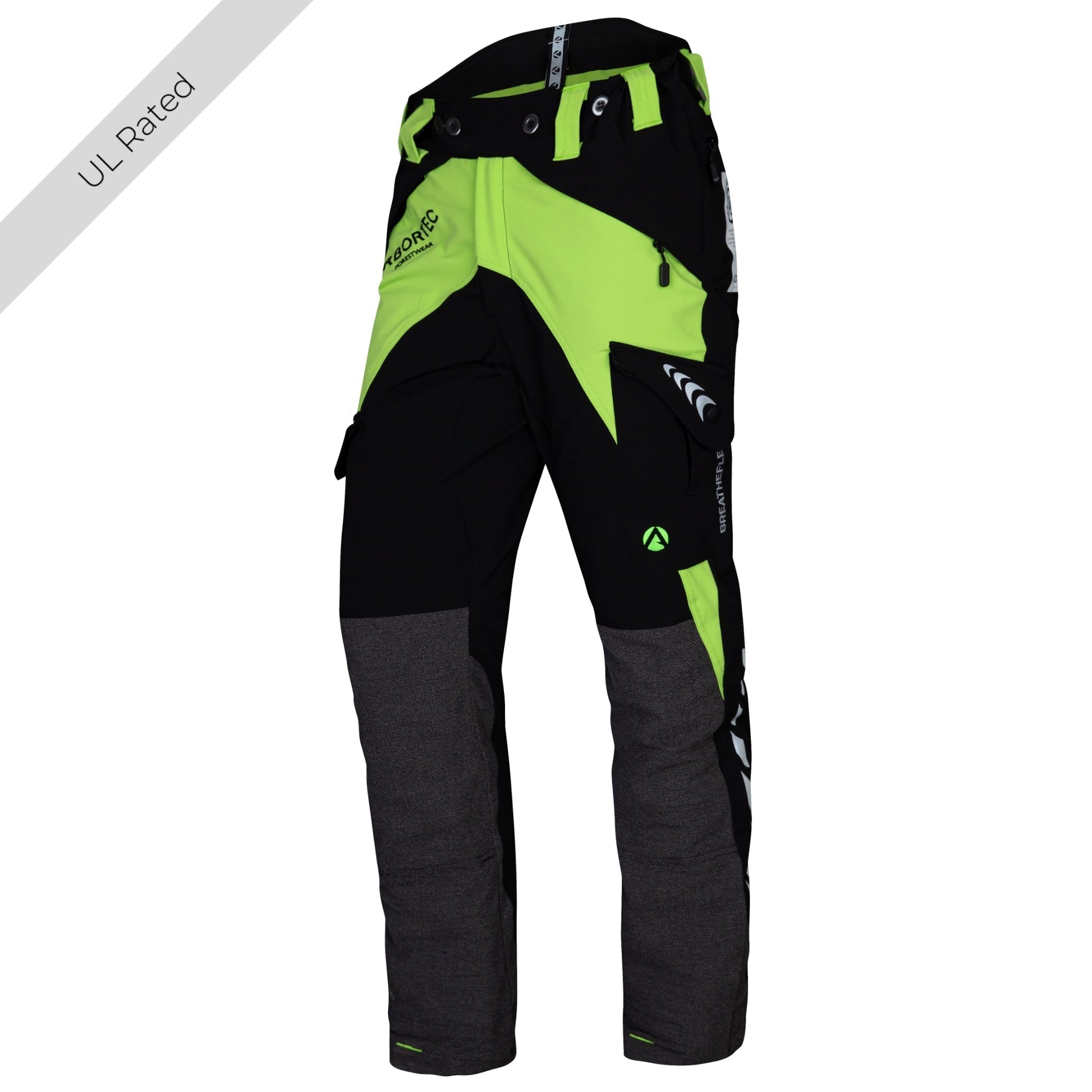 AT4010(US) Breatheflex Chainsaw Pants UL Rated - Lime/Black - Arbortec Forestwear