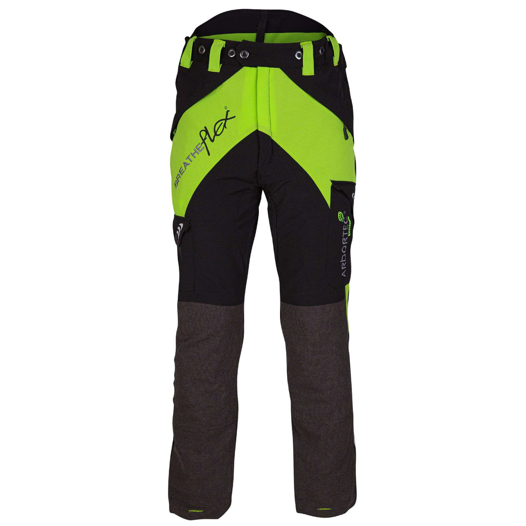 AT4015 Breatheflex Chainsaw Trousers Design A Plus Class 1 - Lime - Arbortec Forestwear