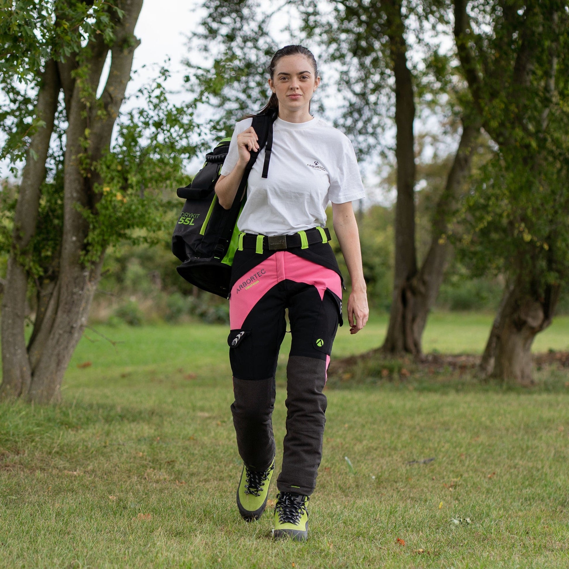 AT4050 Breatheflex Chainsaw trousers Design C Class 1 - Pink - Arbortec Forestwear