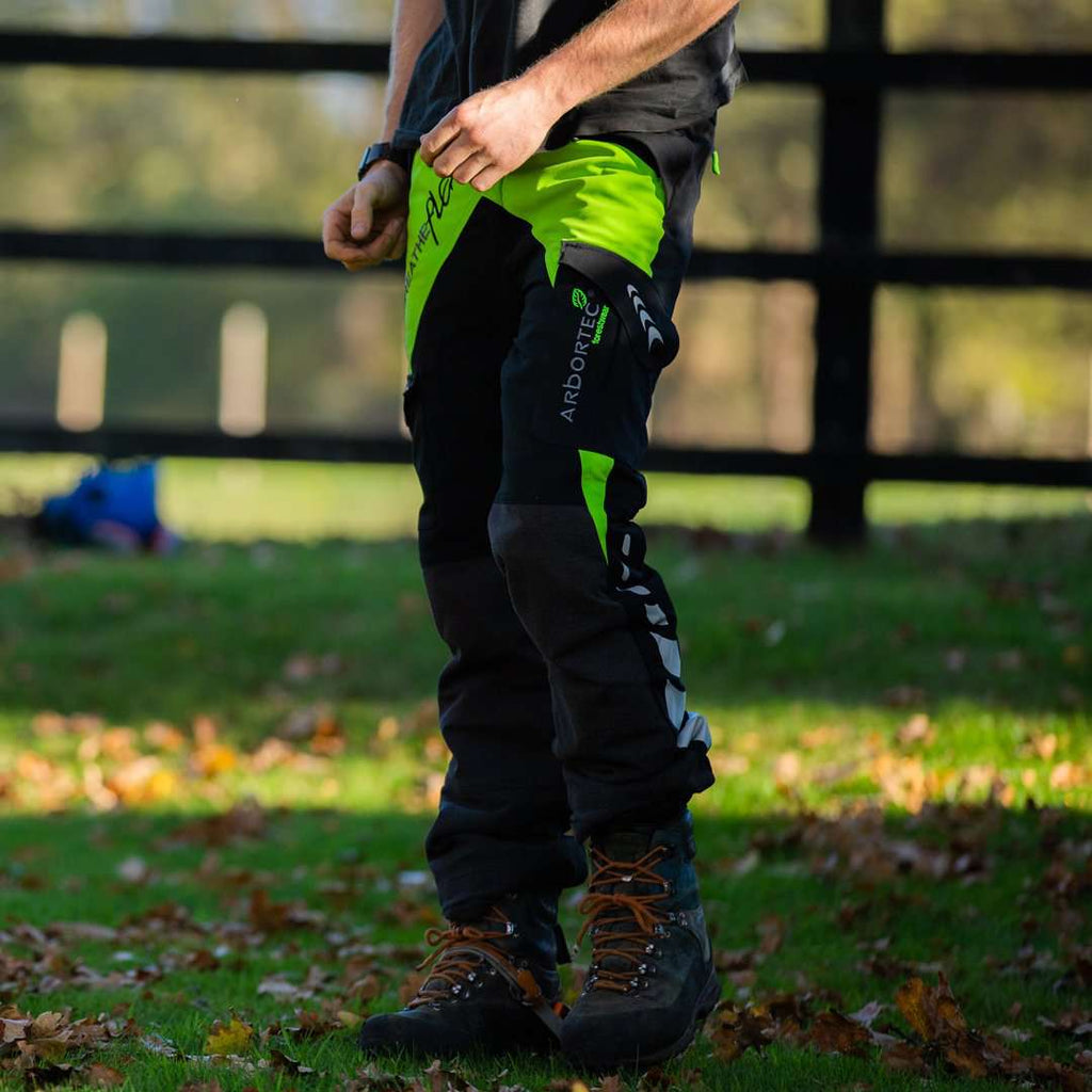 AT4050/AT4040/AT4035 Breatheflex Chainsaw Trousers Design C Class 1/2/3 - Lime - Arbortec Forestwear