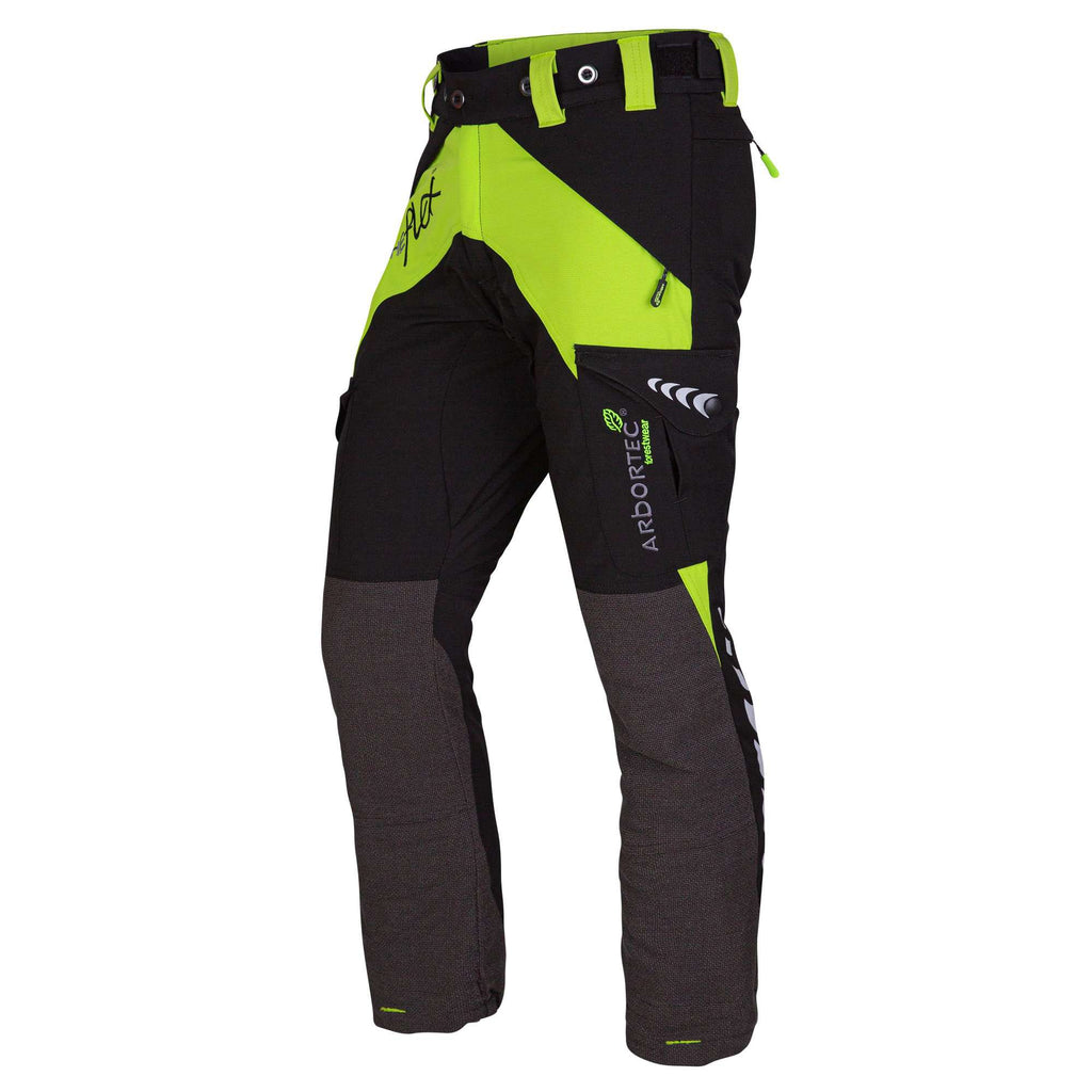 AT4050(F) Breatheflex Chainsaw trousers Female Design C Class 1 - Lime - Arbortec Forestwear