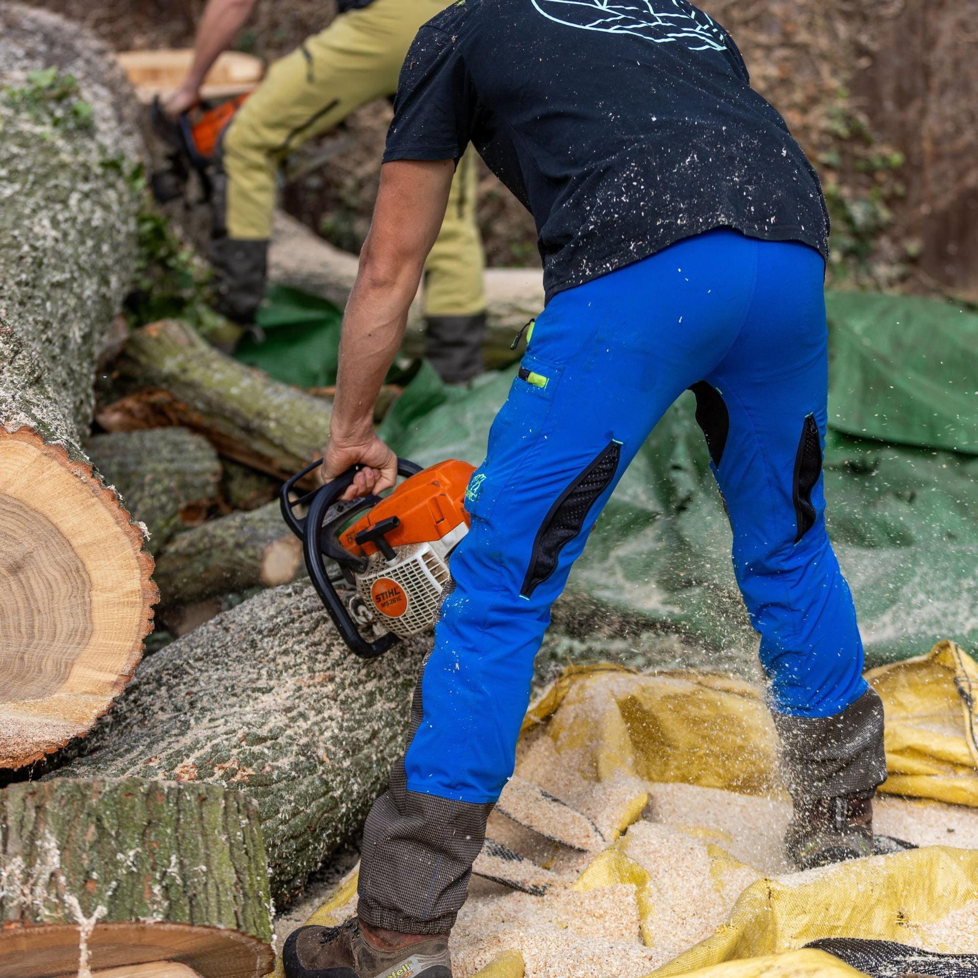 AT4060 Breatheflex Pro Chainsaw Trousers Design A Class 1 - Blue - Arbortec Forestwear