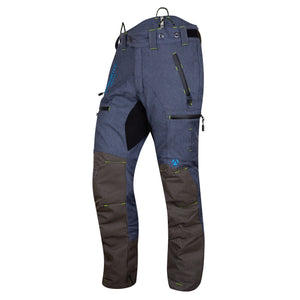 AT4060 Breatheflex Pro Chainsaw Trousers Design A Class 1 Legacy - Denim Blue - Arbortec Forestwear