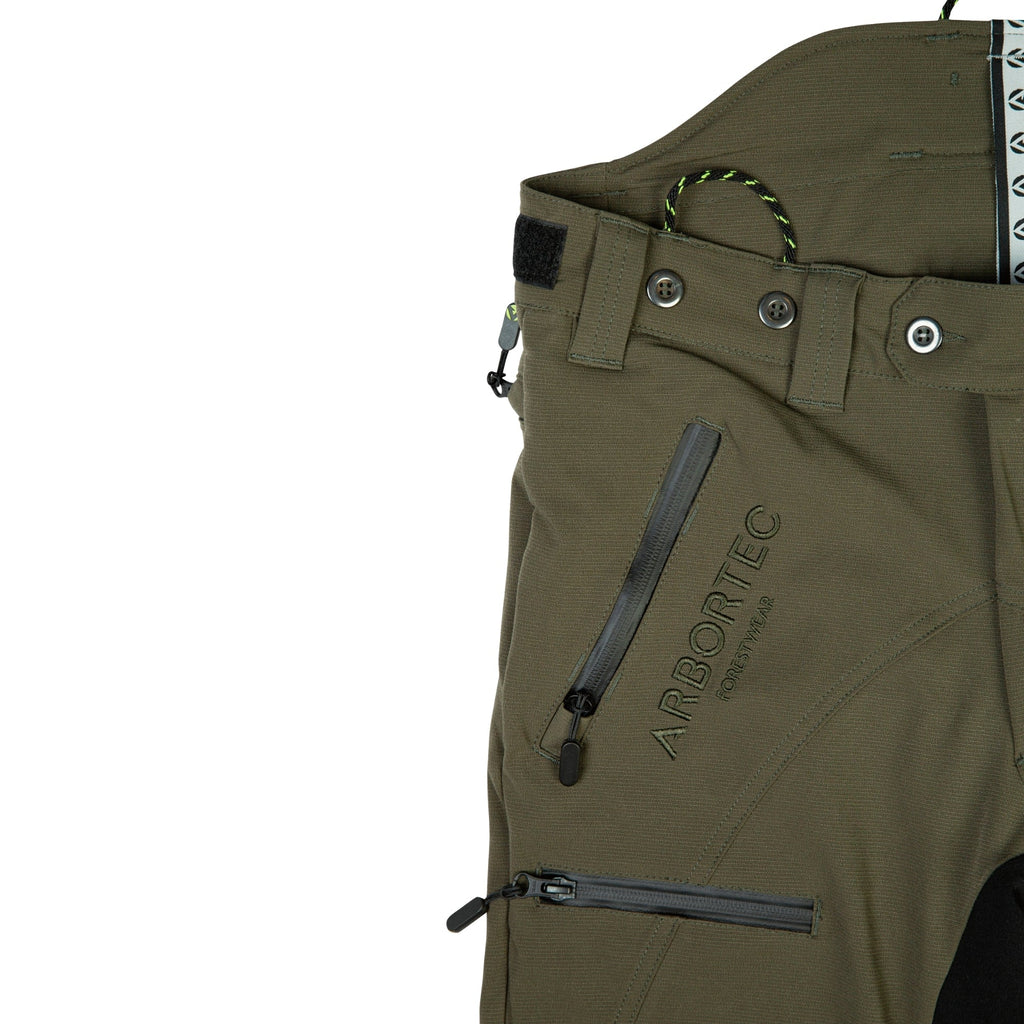 AT4060 Breatheflex Pro Chainsaw Trousers Design A Class 1 - Olive - Arbortec Forestwear