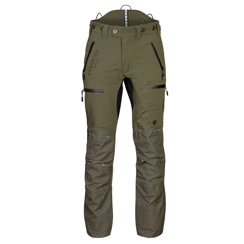 AT4060 Breatheflex Pro Chainsaw Trousers Design A Class 1 - Olive - Arbortec Forestwear