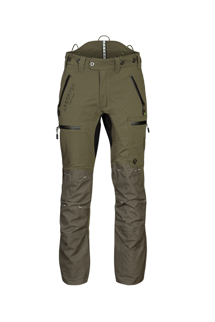 AT4060 Breatheflex Pro Chainsaw Trousers Design A Class 1 - Olive - Arbortec Forestwear