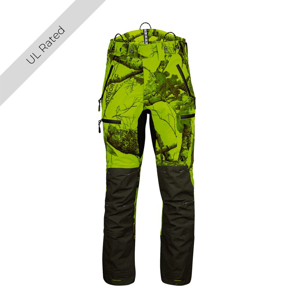 AT4060 UL - Breatheflex Pro Realtree Chainsaw Trousers Design A/Class 1 - Lime - Arbortec Forestwear