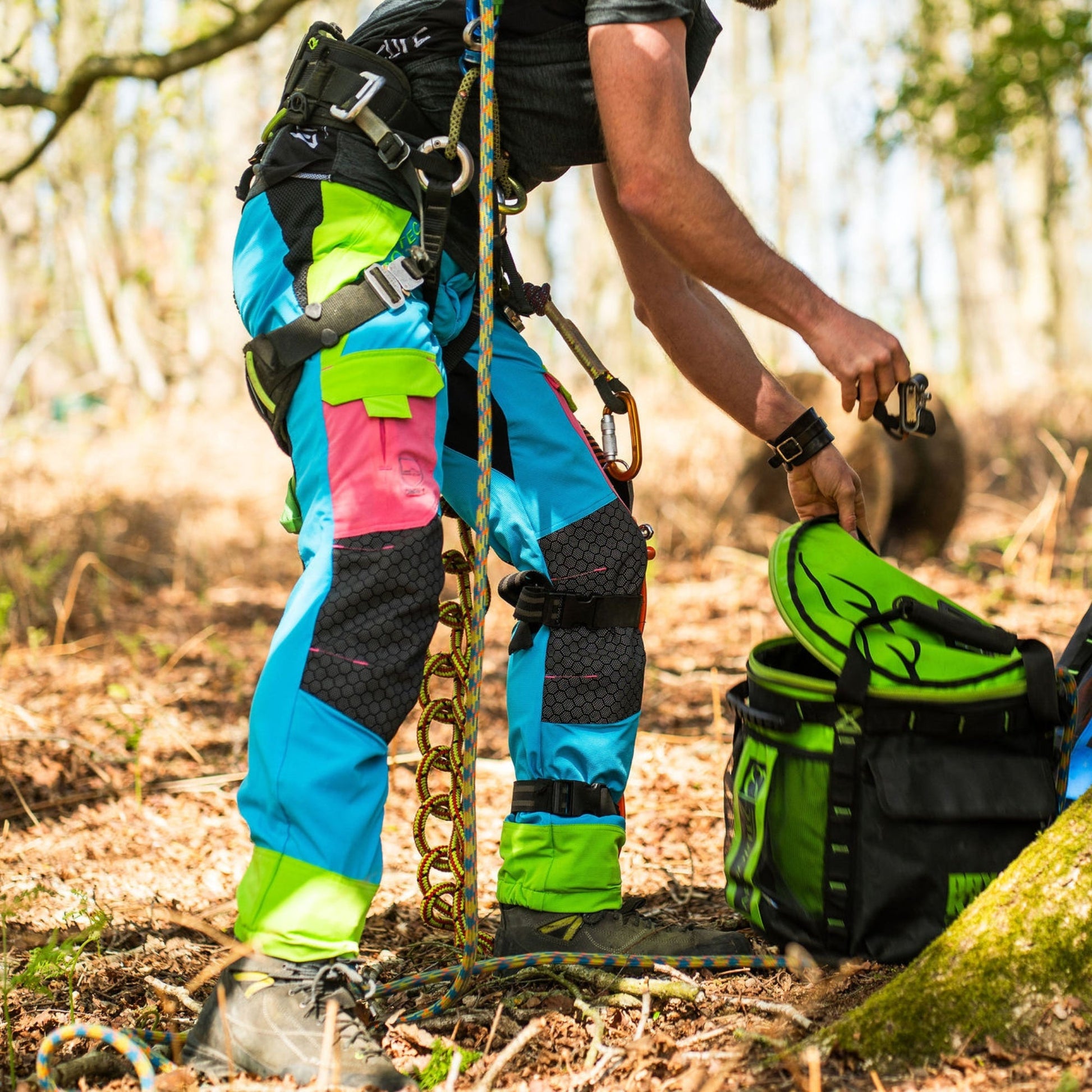 AT4062(EU) Arbortec Vented Chainsaw Trousers Design A Class 1 - Aqua Multi - Arbortec Forestwear