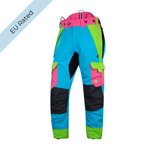 AT4062(EU) Arbortec Vented Chainsaw Trousers Design A Class 1 - Aqua Multi - Arbortec Forestwear