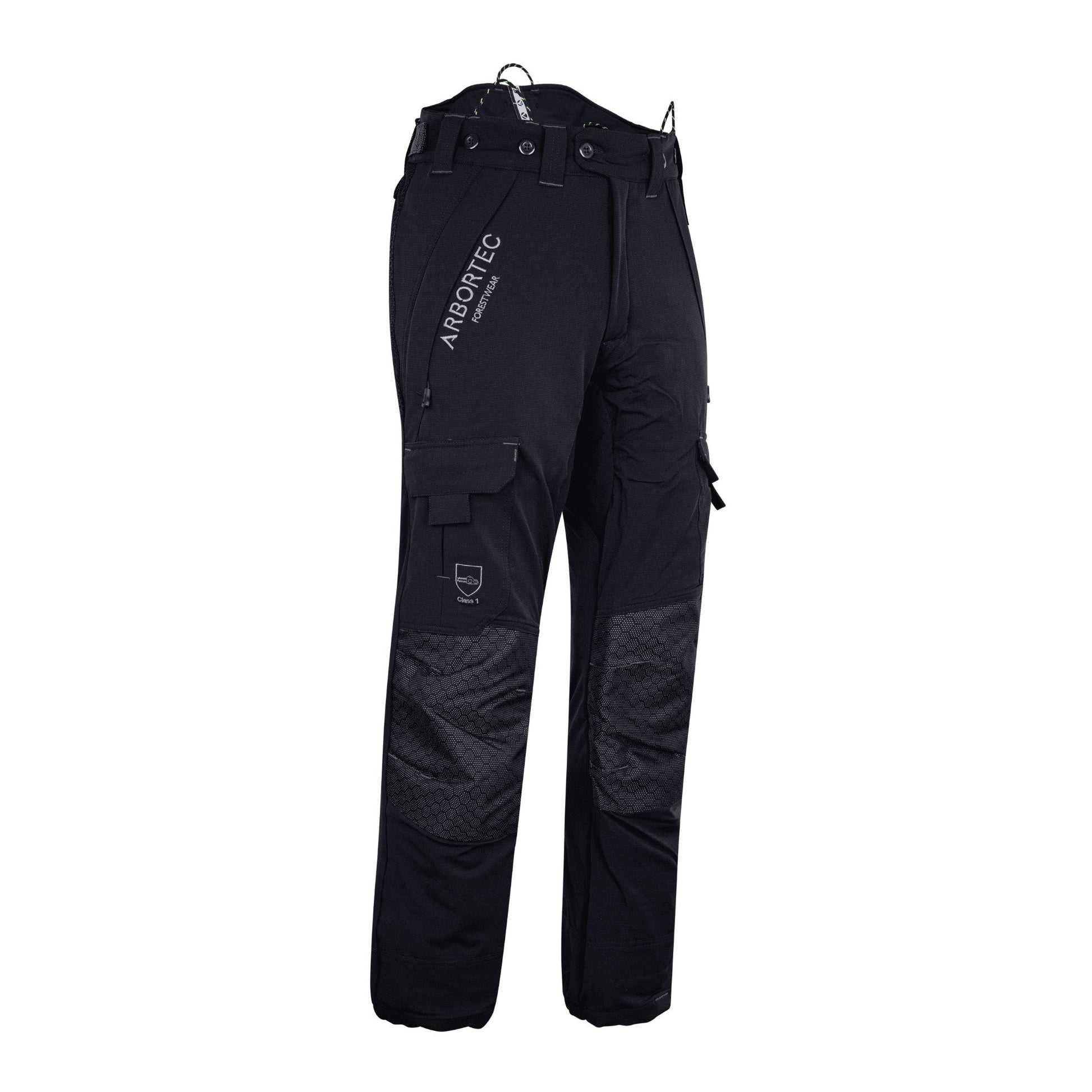 AT4062(EU) Arbortec Vented Chainsaw Trousers Design A Class 1 - Black - Arbortec Forestwear