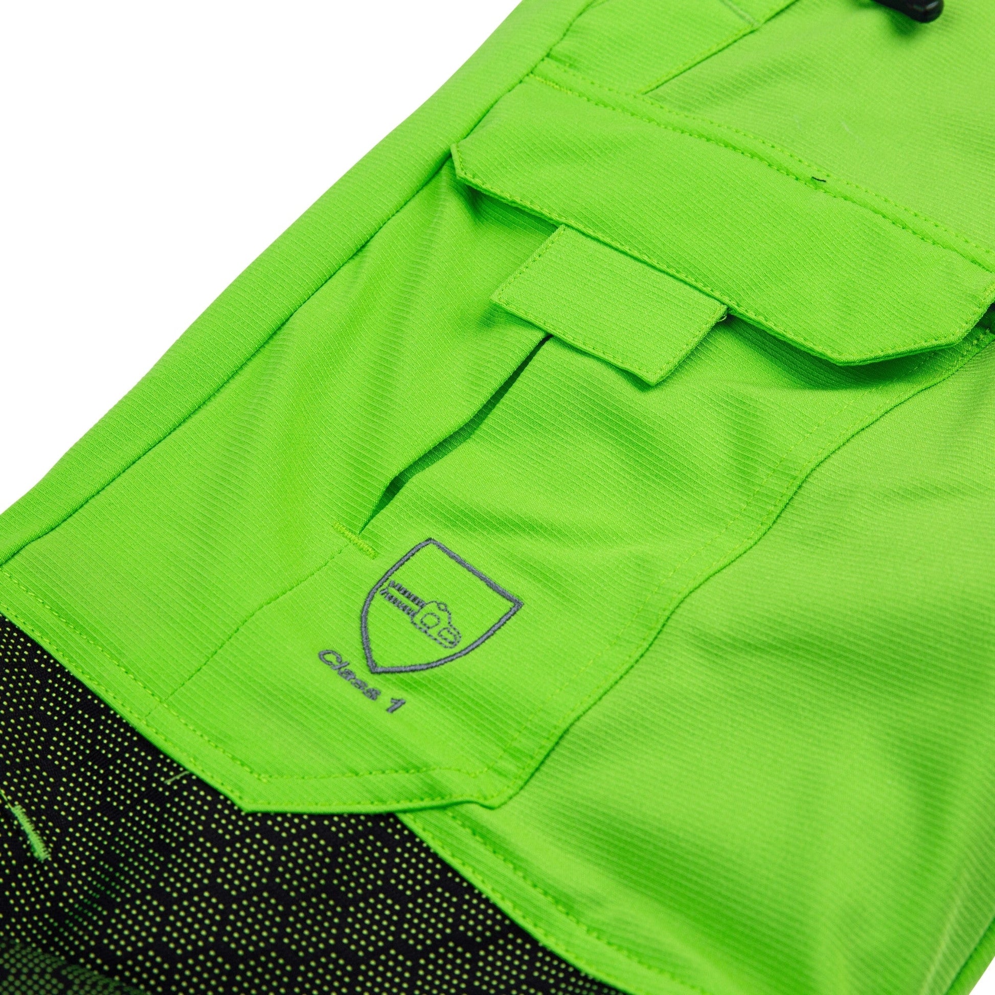 AT4062(EU) Arbortec Vented Chainsaw Trousers Design A Class 1 - Lime - Arbortec Forestwear