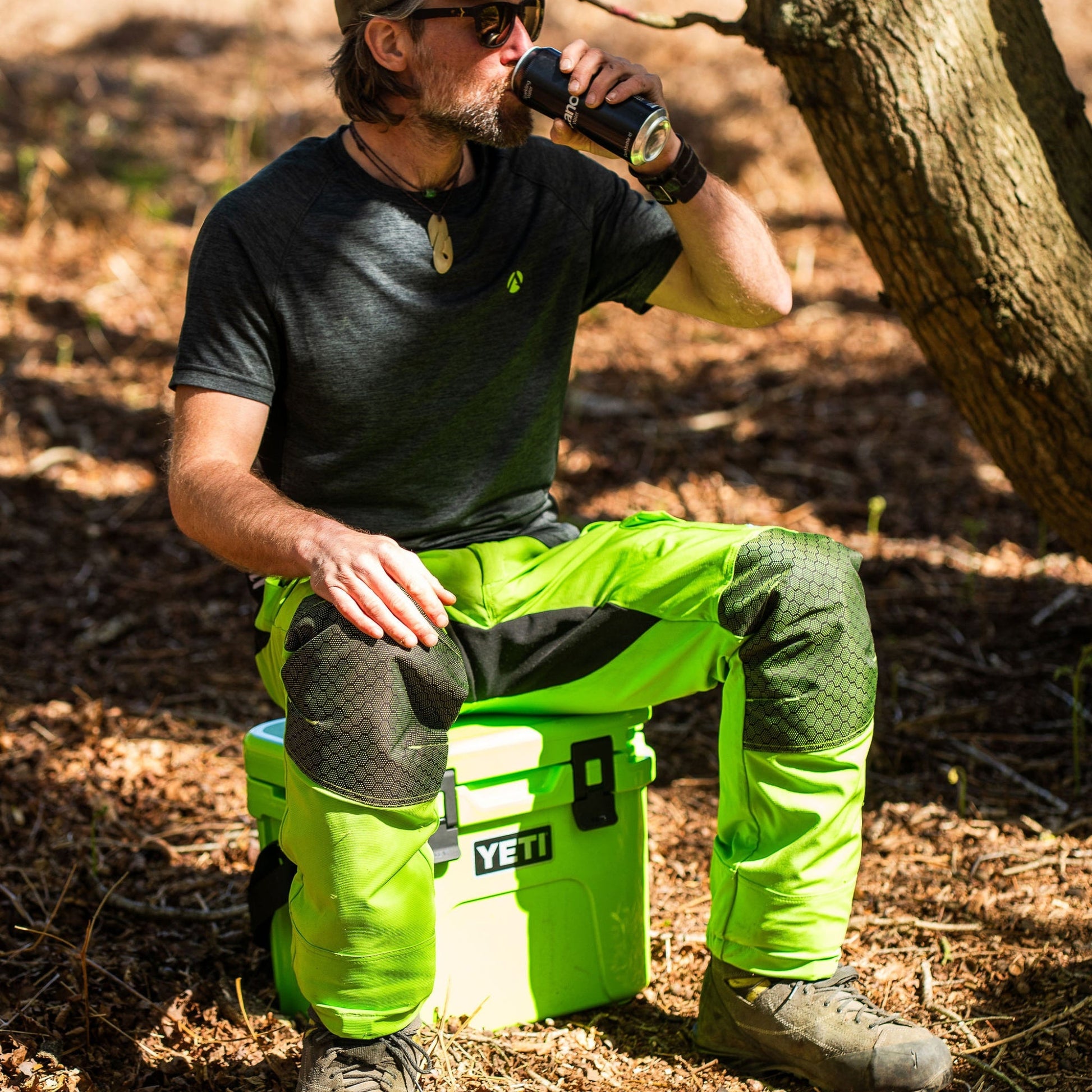 AT4062(EU) Arbortec Vented Chainsaw Trousers Design A Class 1 - Lime - Arbortec Forestwear
