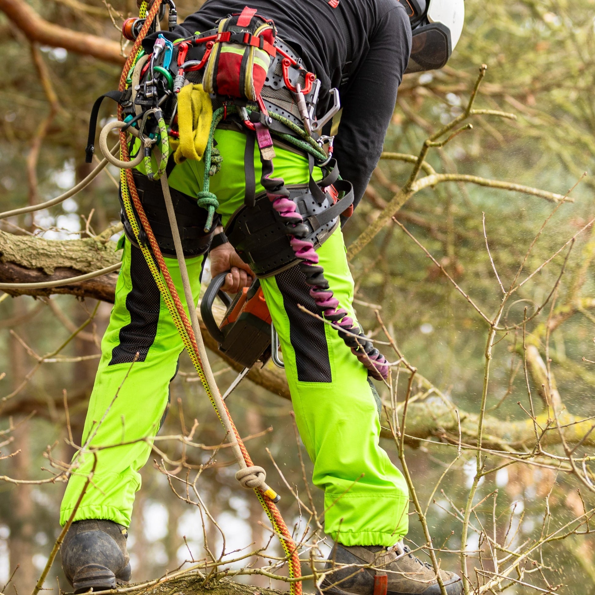 AT4062(EU) Arbortec Vented Chainsaw Trousers Design A Class 1 - Lime - Arbortec Forestwear