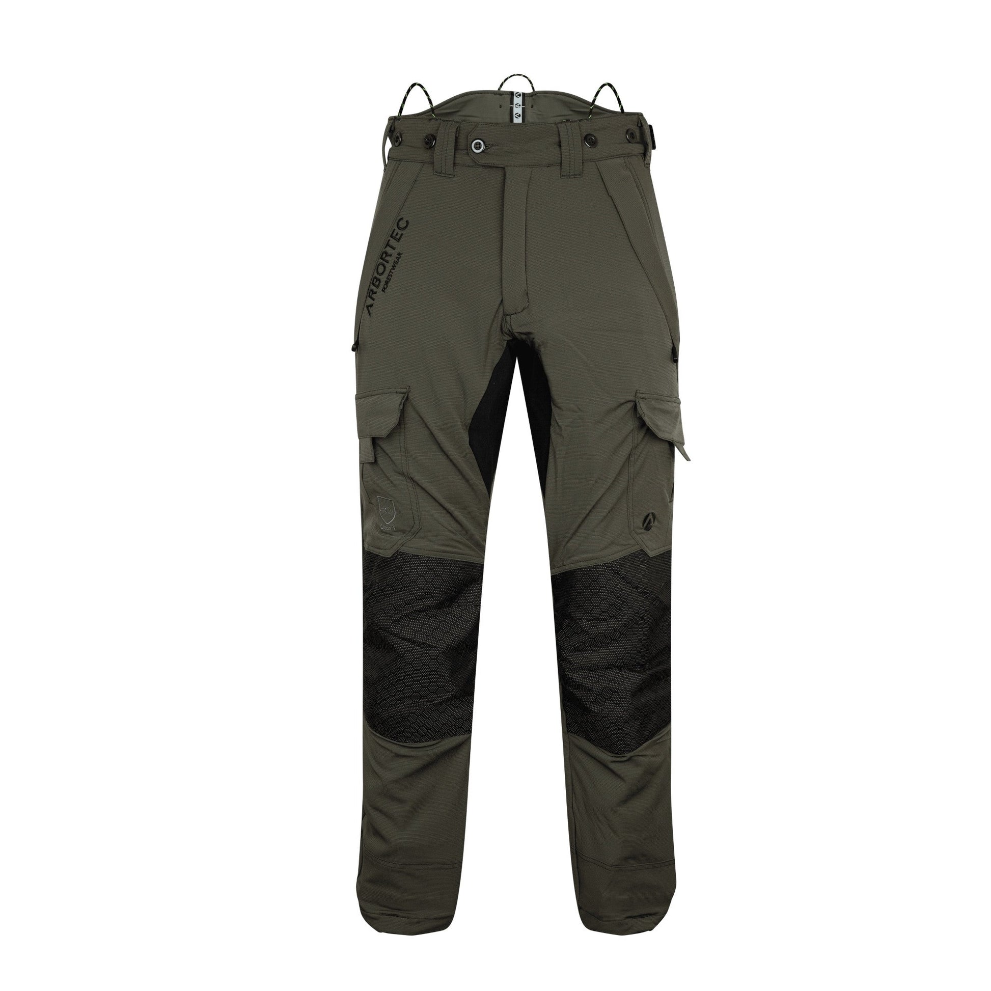 AT4062(EU) Arbortec Vented Chainsaw Trousers Design A Class 1 - Olive - Arbortec Forestwear