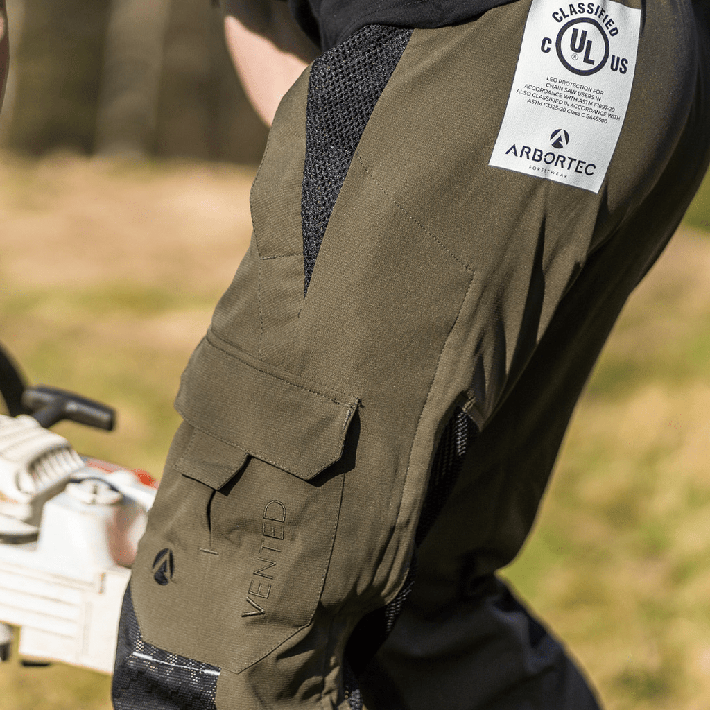 AT4062(US) Arbortec Vented Chainsaw Pants - Olive - Arbortec Forestwear