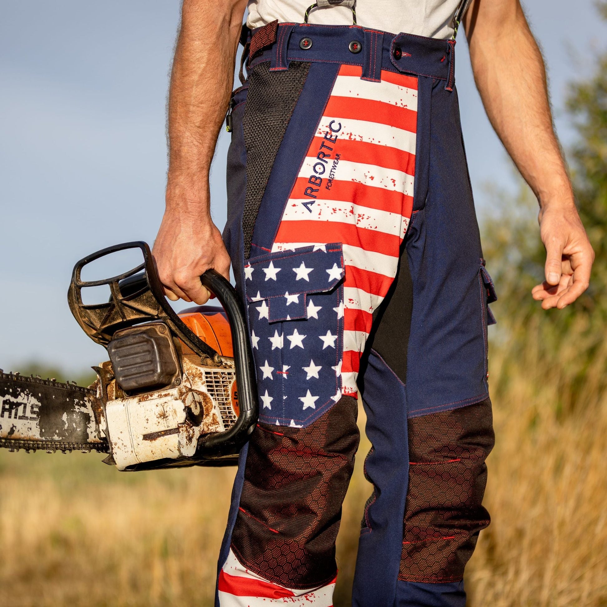 AT4062(US) Arbortec Vented US Patriot Chainsaw Pants - Limited Edition - Arbortec Forestwear