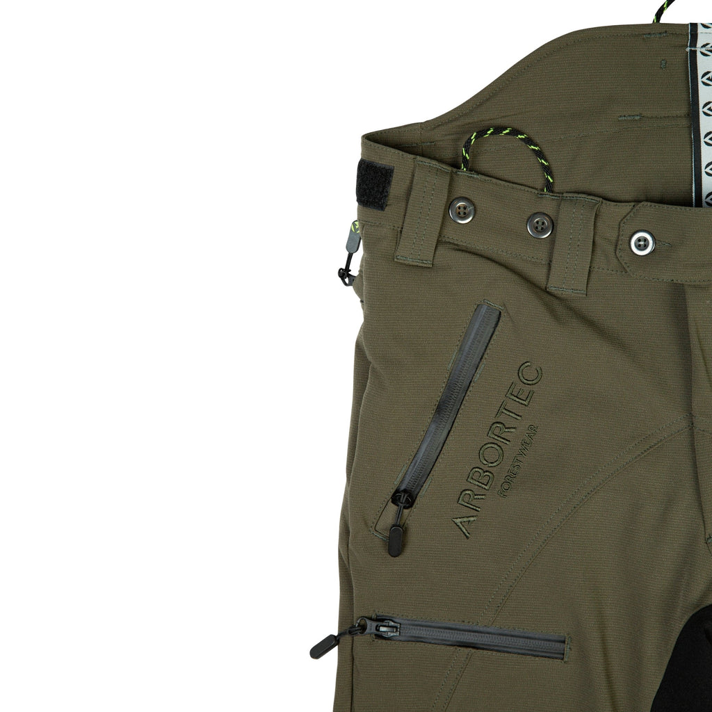 AT4070 Breatheflex Pro Chainsaw Trousers Design C Class 1 - Olive - Arbortec Forestwear