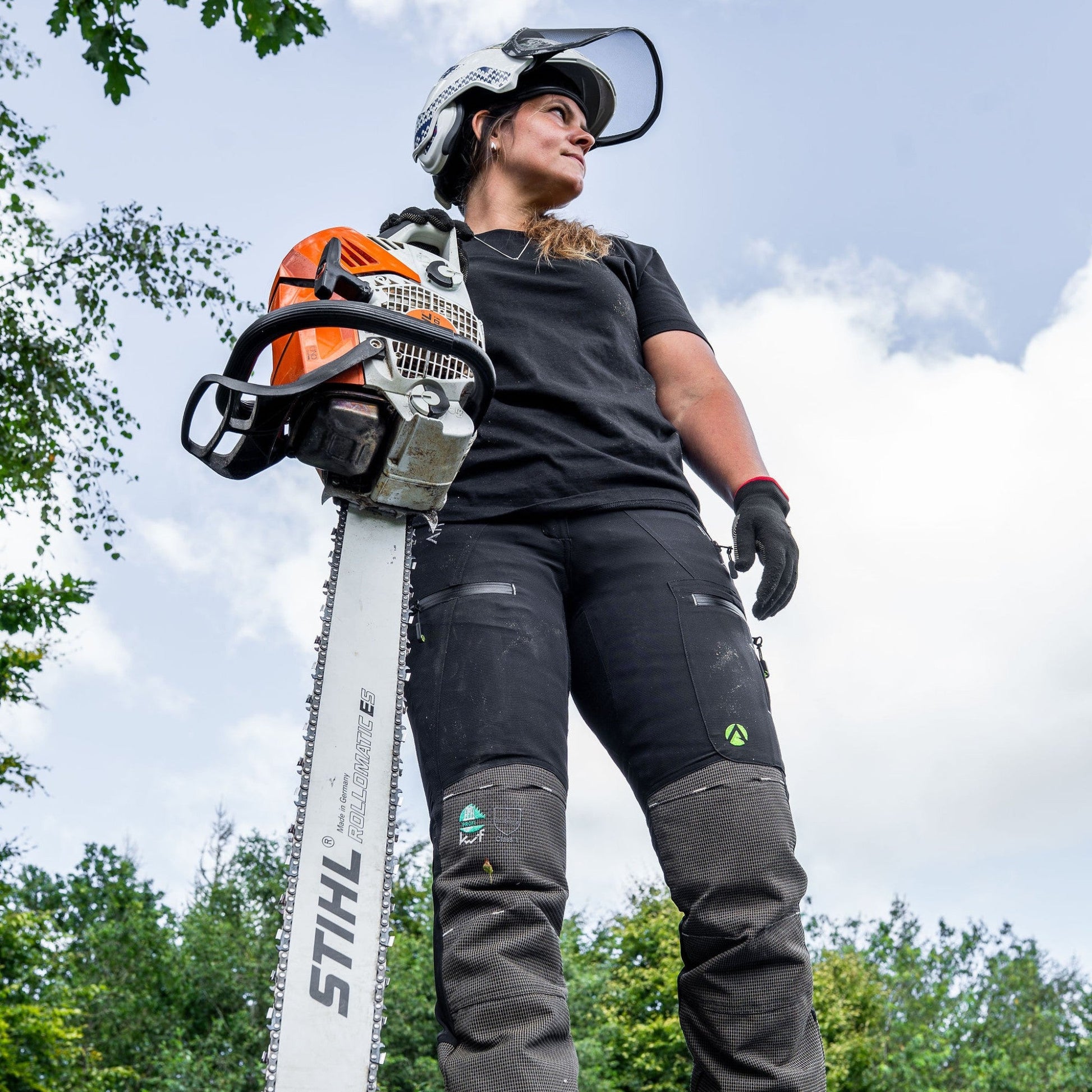 AT4070(F) Breatheflex Pro Women's Chainsaw Trousers Class 1 / Design C - Black - Arbortec Forestwear