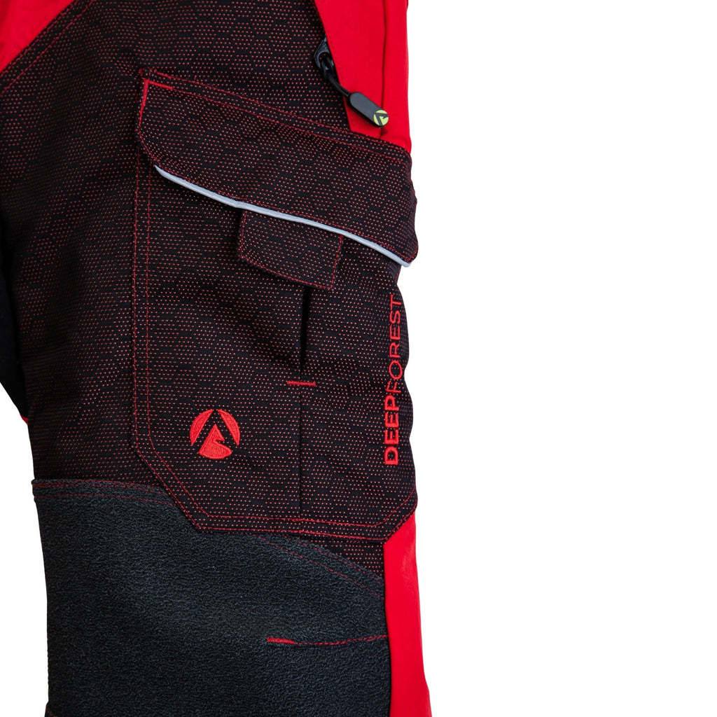 AT4080 - Arbortec Deep Forest Chainsaw Trousers Design A/Class 1 - Red - Arbortec Forestwear