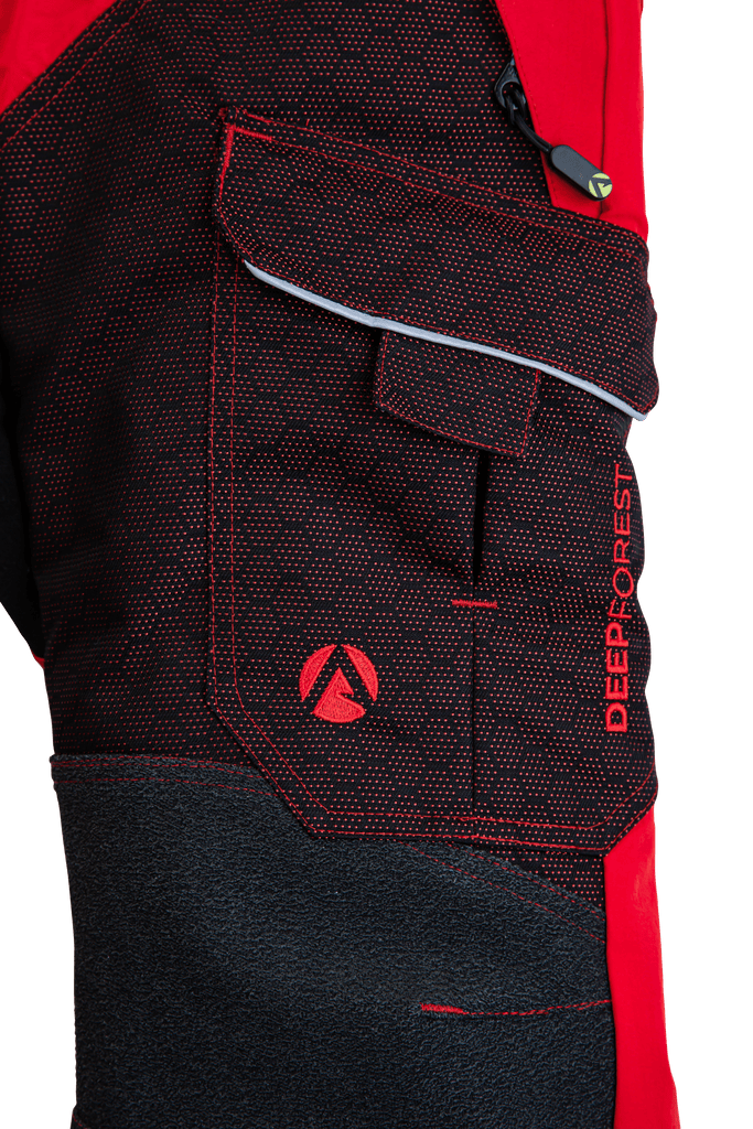 AT4090 - Arbortec Deep Forest Chainsaw Trousers Design C/Class 1 - Red - Arbortec Forestwear
