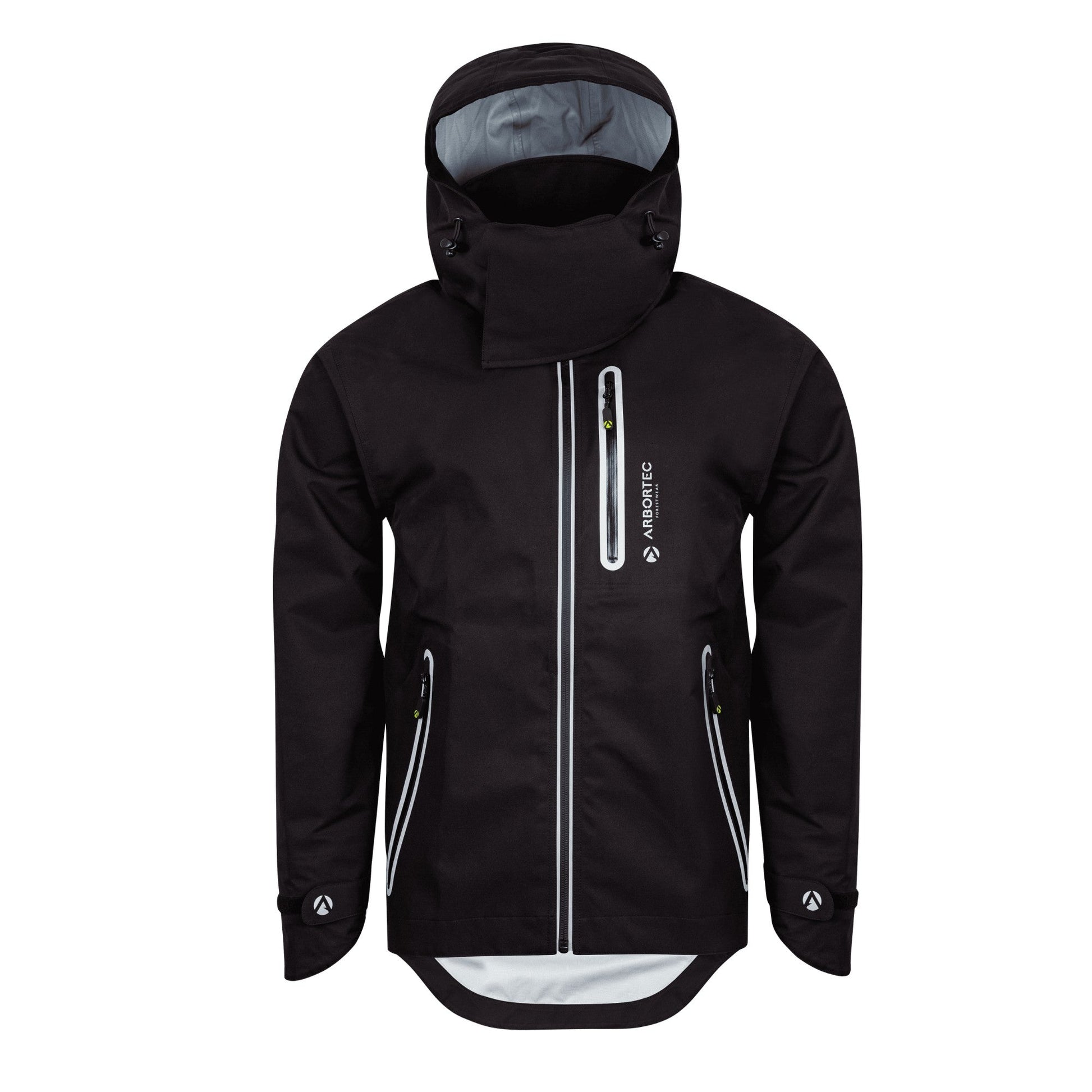AT4420 Full - Zip Waterproof Work Jacket – Black - Arbortec Forestwear