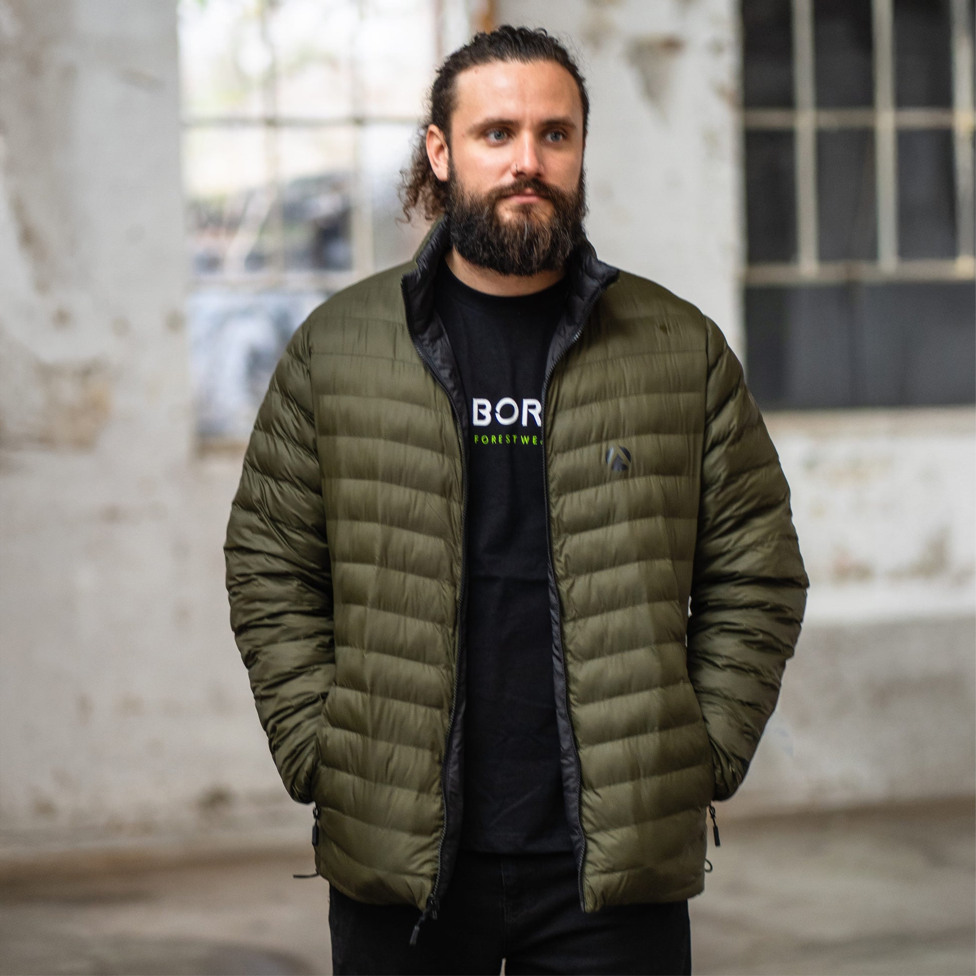 AT4600 - Reversible Puffer Jacket - Black/Olive - Arbortec Forestwear