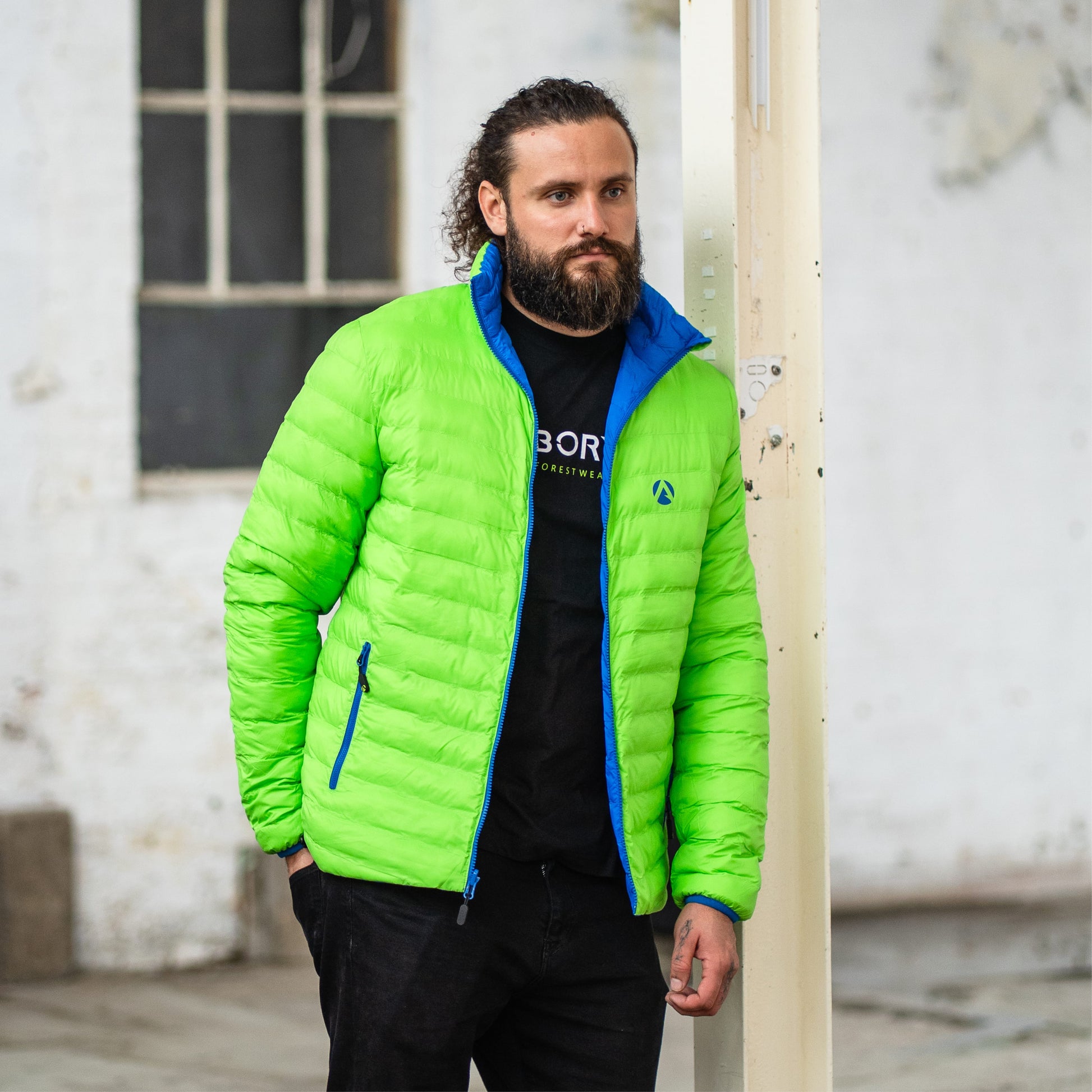 AT4600 - Reversible Puffer Jacket - Lime/Blue - Arbortec Forestwear