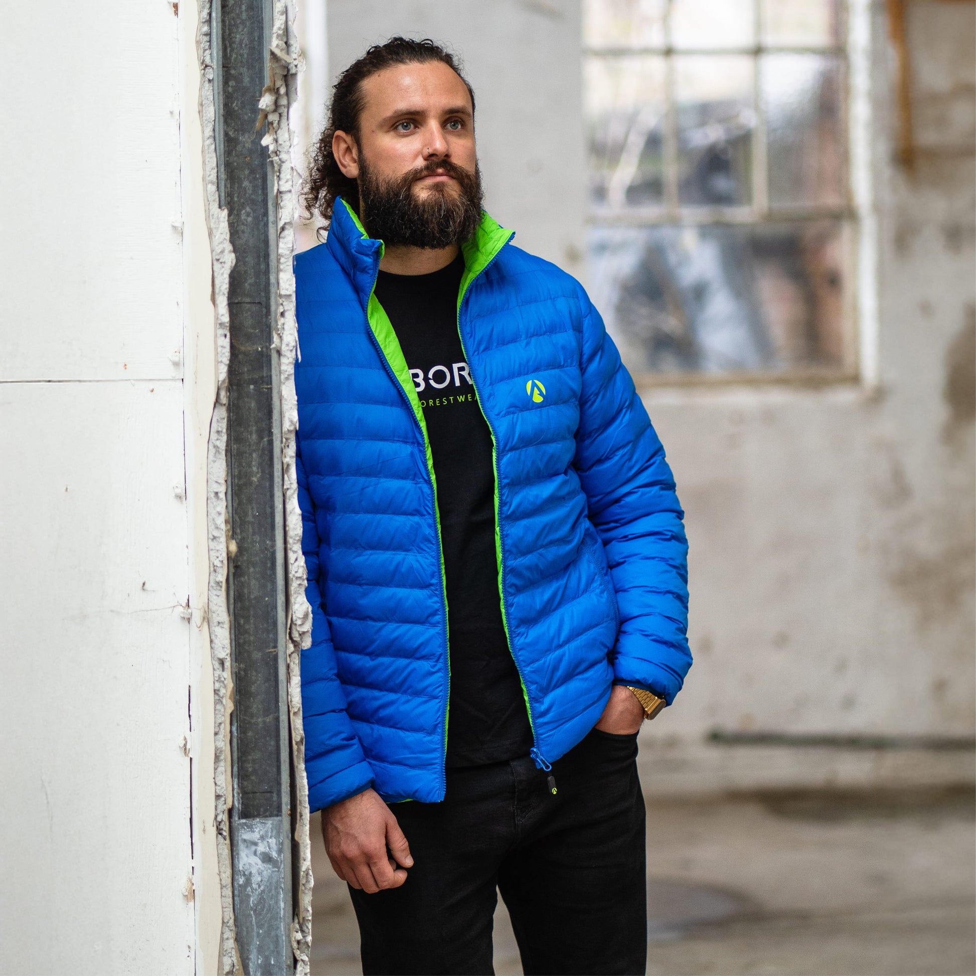 AT4600 - Reversible Puffer Jacket - Lime/Blue - Arbortec Forestwear