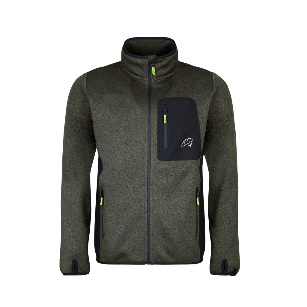 AT4900 Kudu Plus Melange Zip Sweater Olive - Arbortec Forestwear