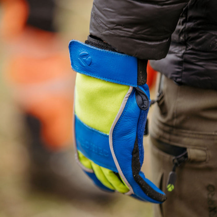 AT875 Arbortec Chainsaw Gloves Blue/Lime - Arbortec Forestwear