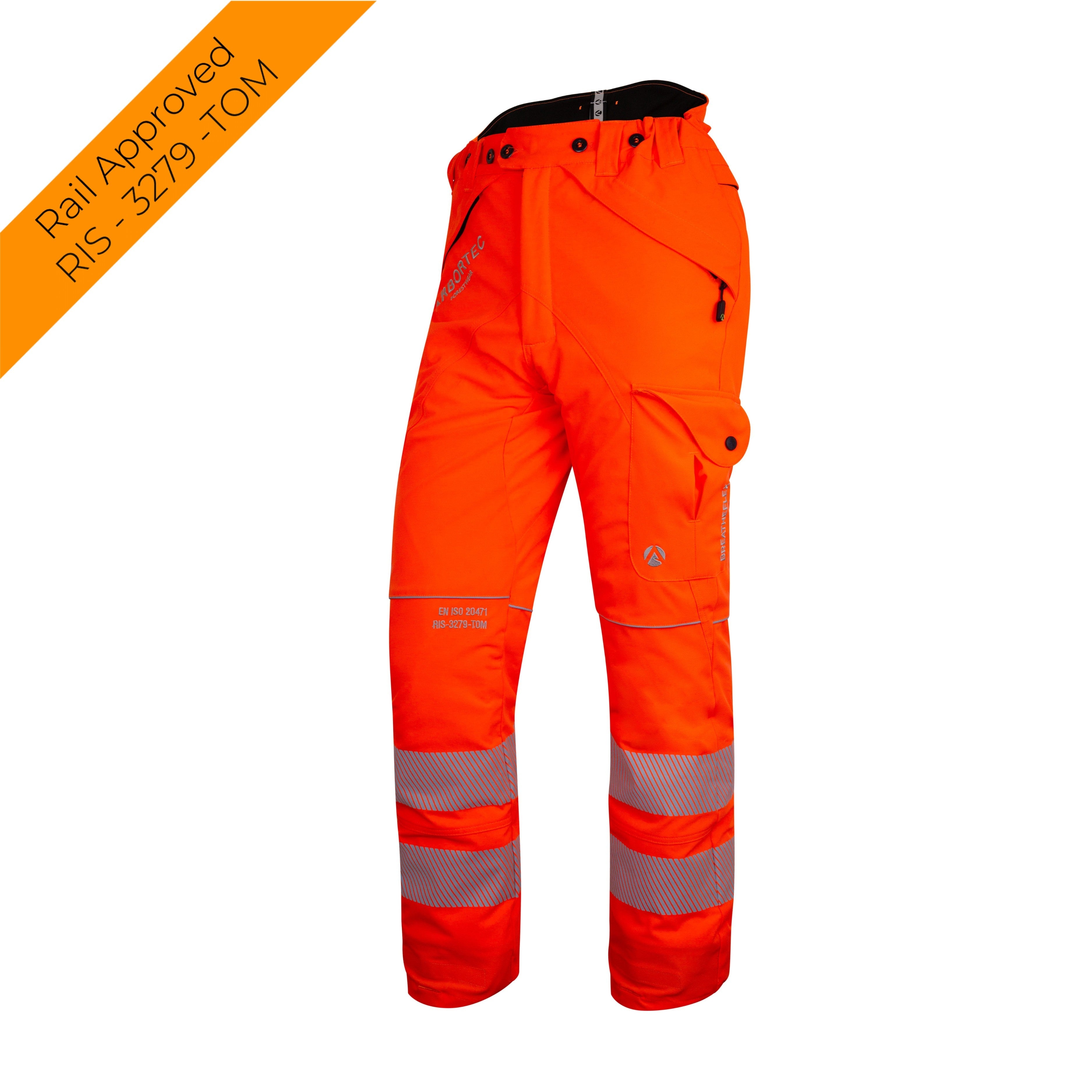 ATHV4010 Breatheflex Chainsaw Trousers Design A Class 1 - Hi-Vis Orange - Regular / XS / Design A