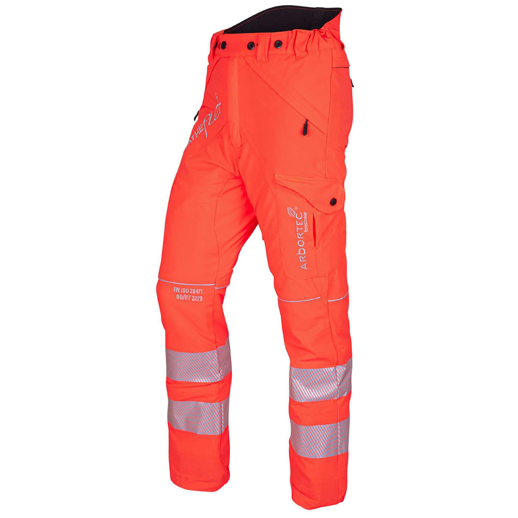 ATHV4050/4040/4035 Breatheflex Chainsaw Trousers Design C Class 1/2/3 - Hi-Vis Orange - Arbortec Forestwear