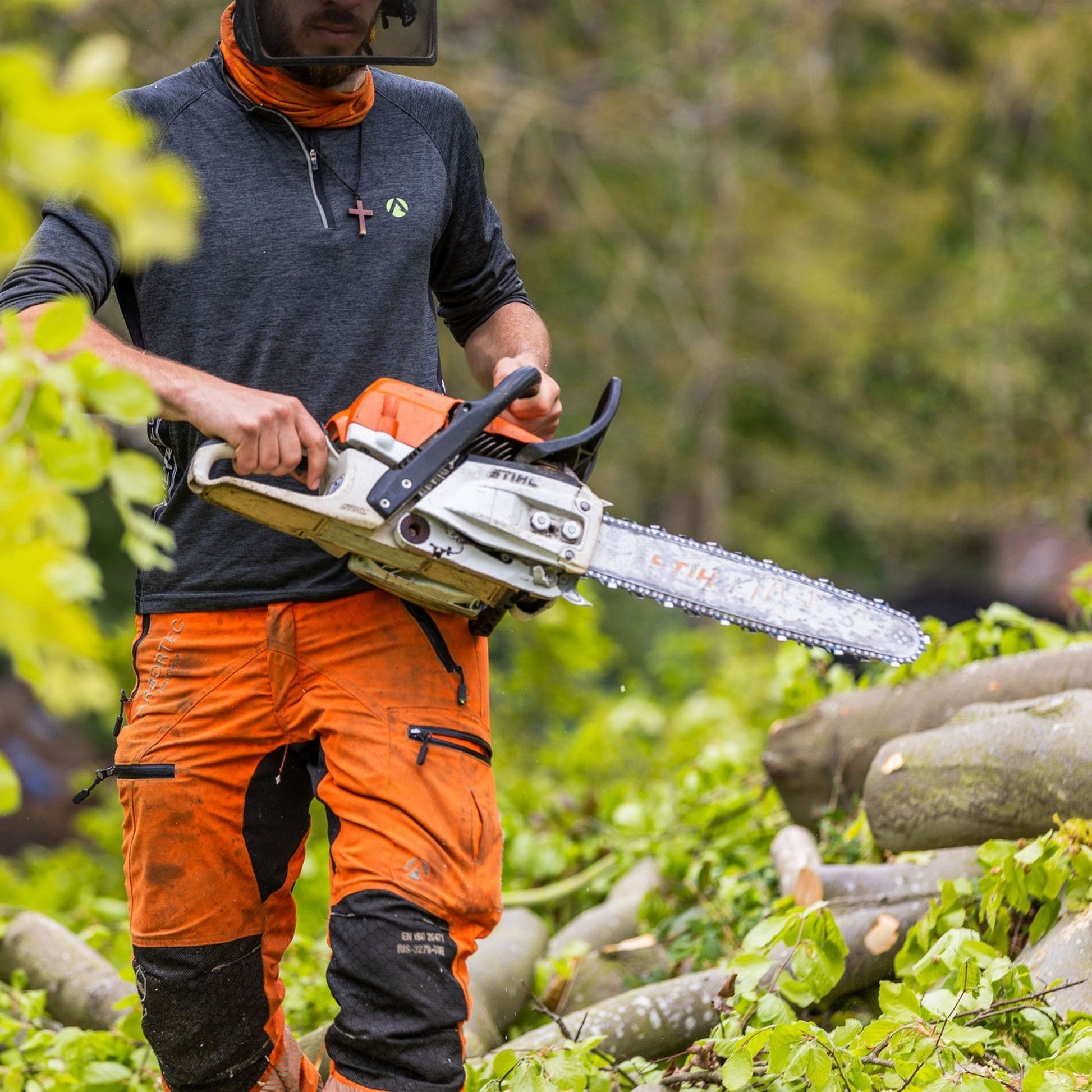 ATHV4060 Breatheflex Pro Chainsaw Trousers Design A Class 1 - Hi - Vis Orange - Arbortec Forestwear