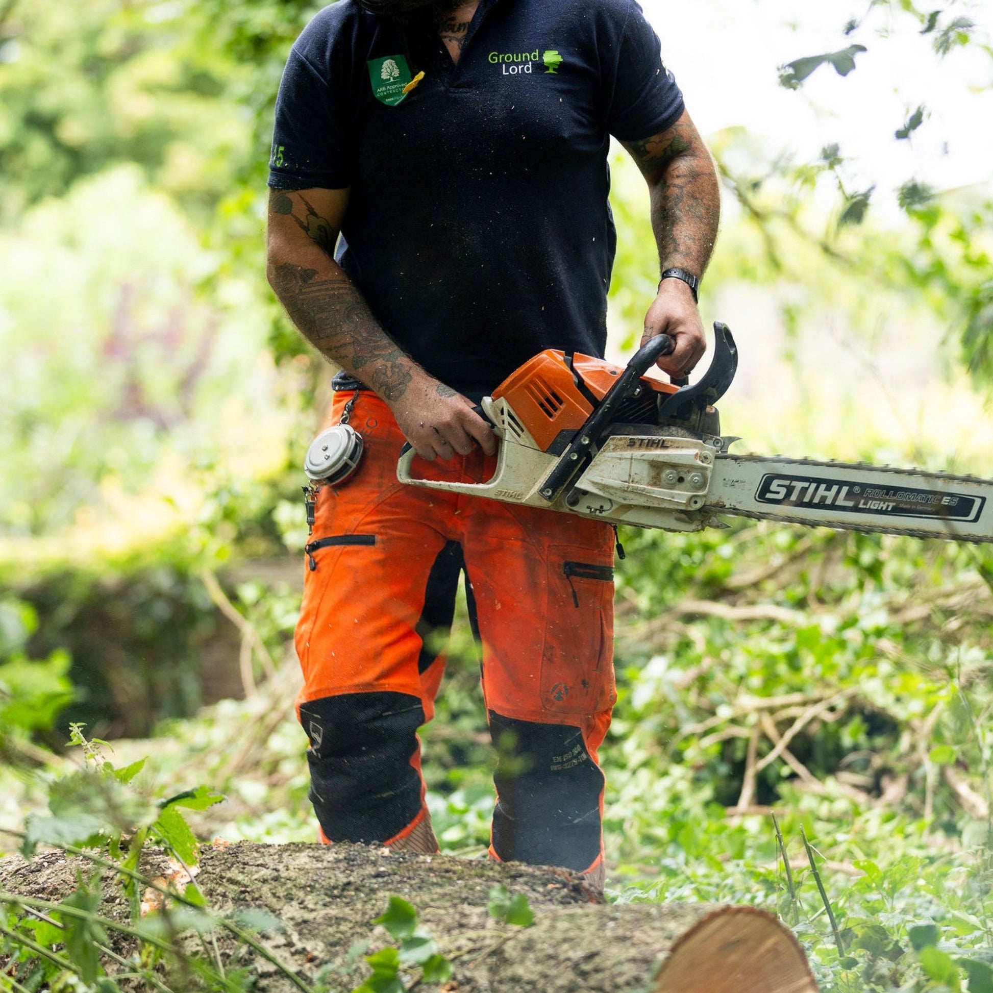 ATHV4060 Breatheflex Pro Chainsaw Trousers Design A Class 1 - Hi - Vis Orange - Arbortec Forestwear