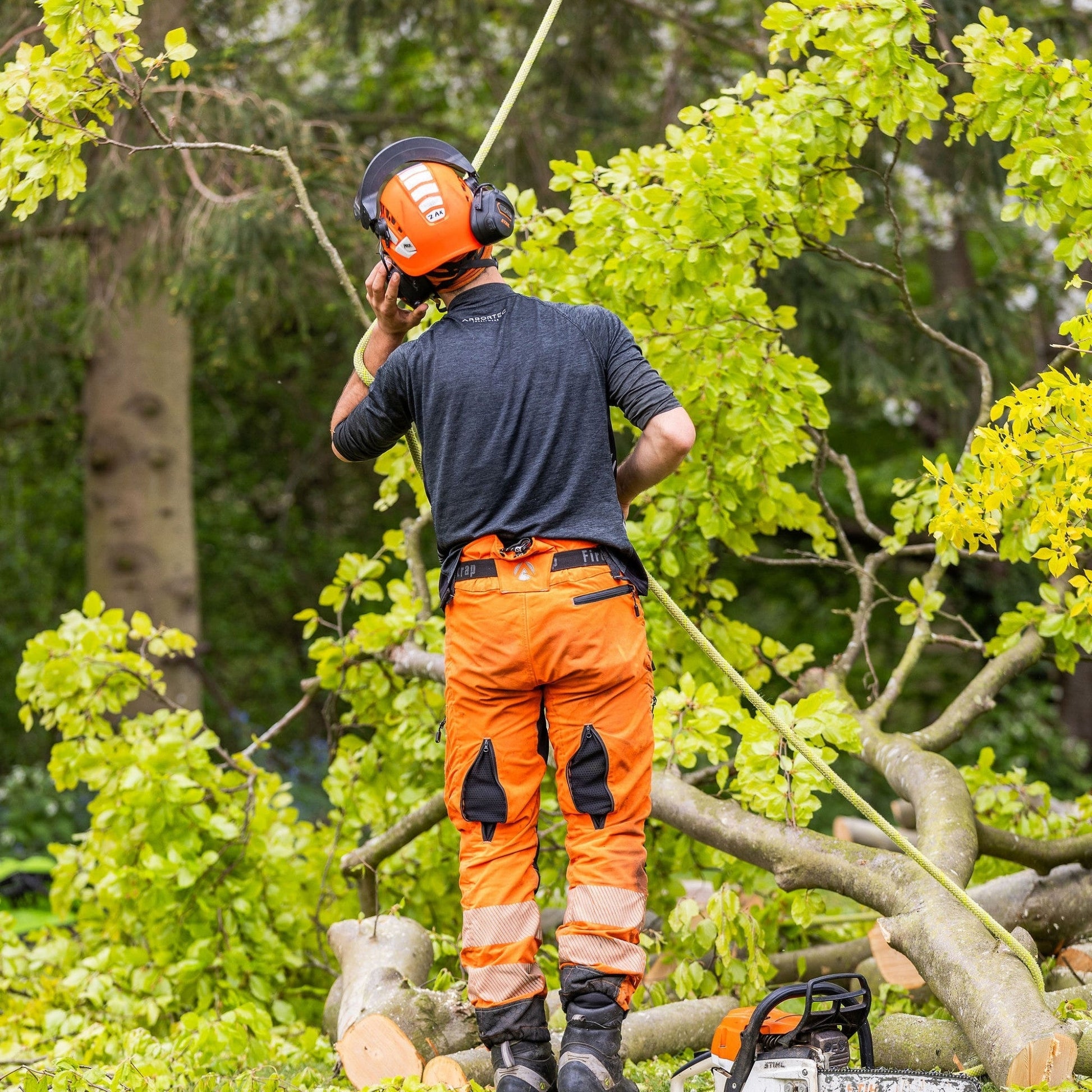 ATHV4060 Breatheflex Pro Chainsaw Trousers Design A Class 1 - Hi - Vis Orange - Arbortec Forestwear