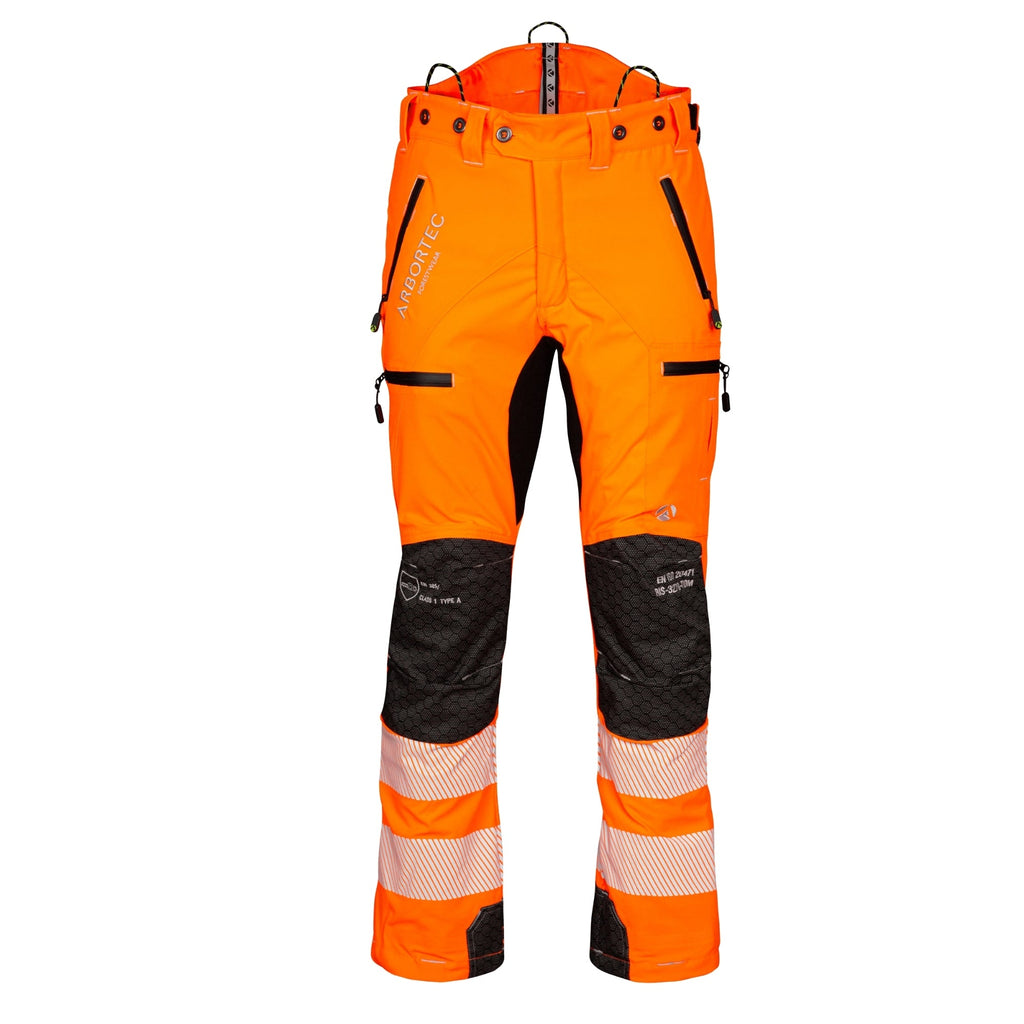 ATHV4060 Breatheflex Pro Chainsaw Trousers Design A Class 1 - Hi - Vis Orange - Arbortec Forestwear